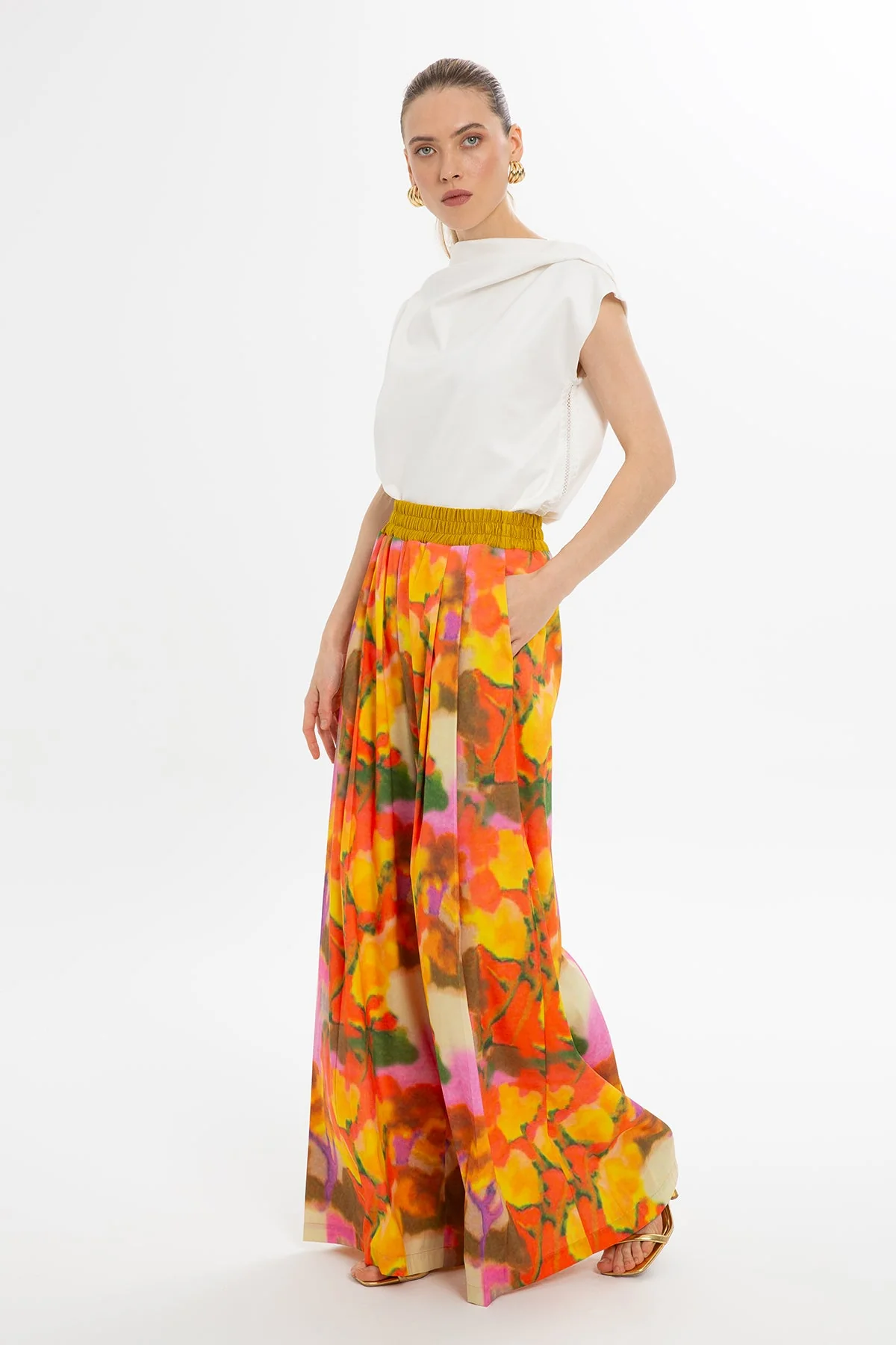 Printed Loose-Fit Trousers - Image 3