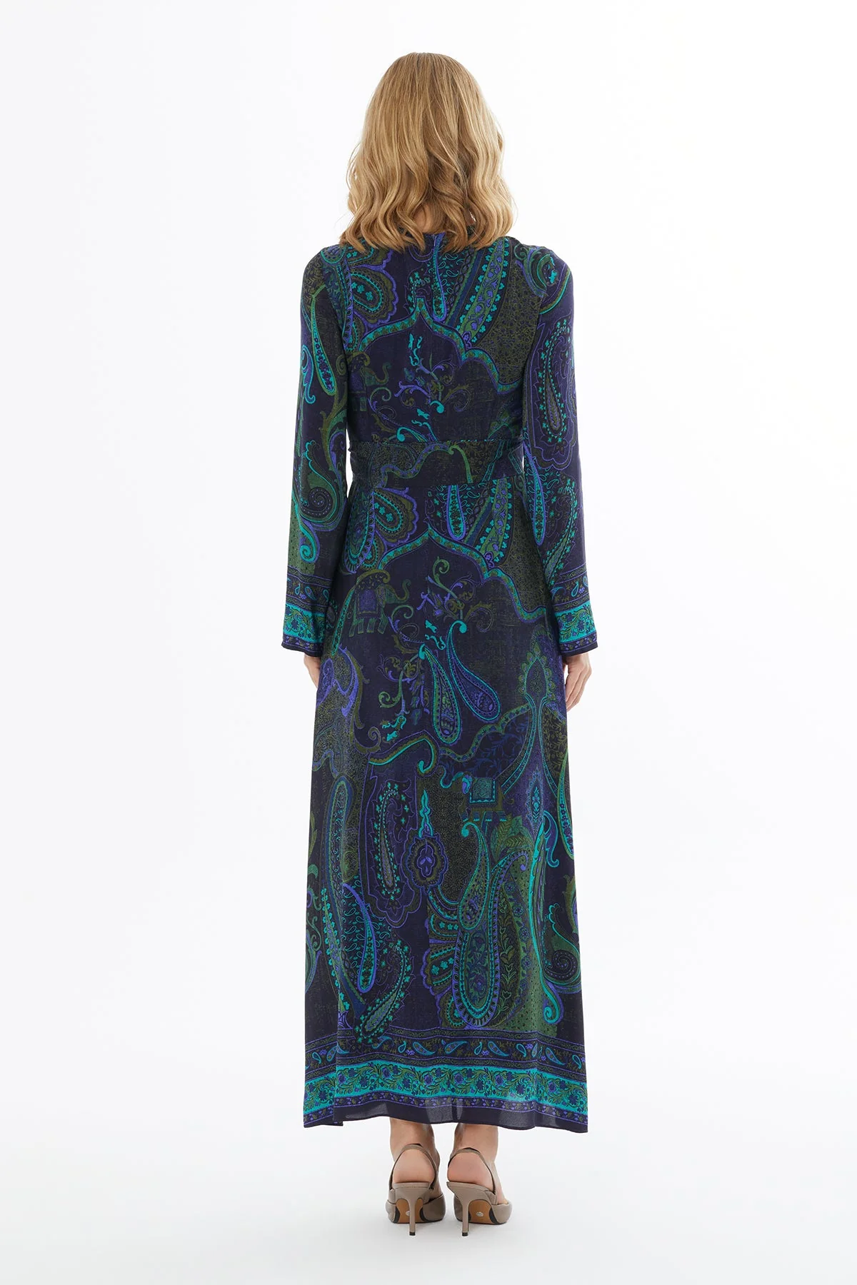 Printed Maxi Dress with Belt Accessory - Image 5