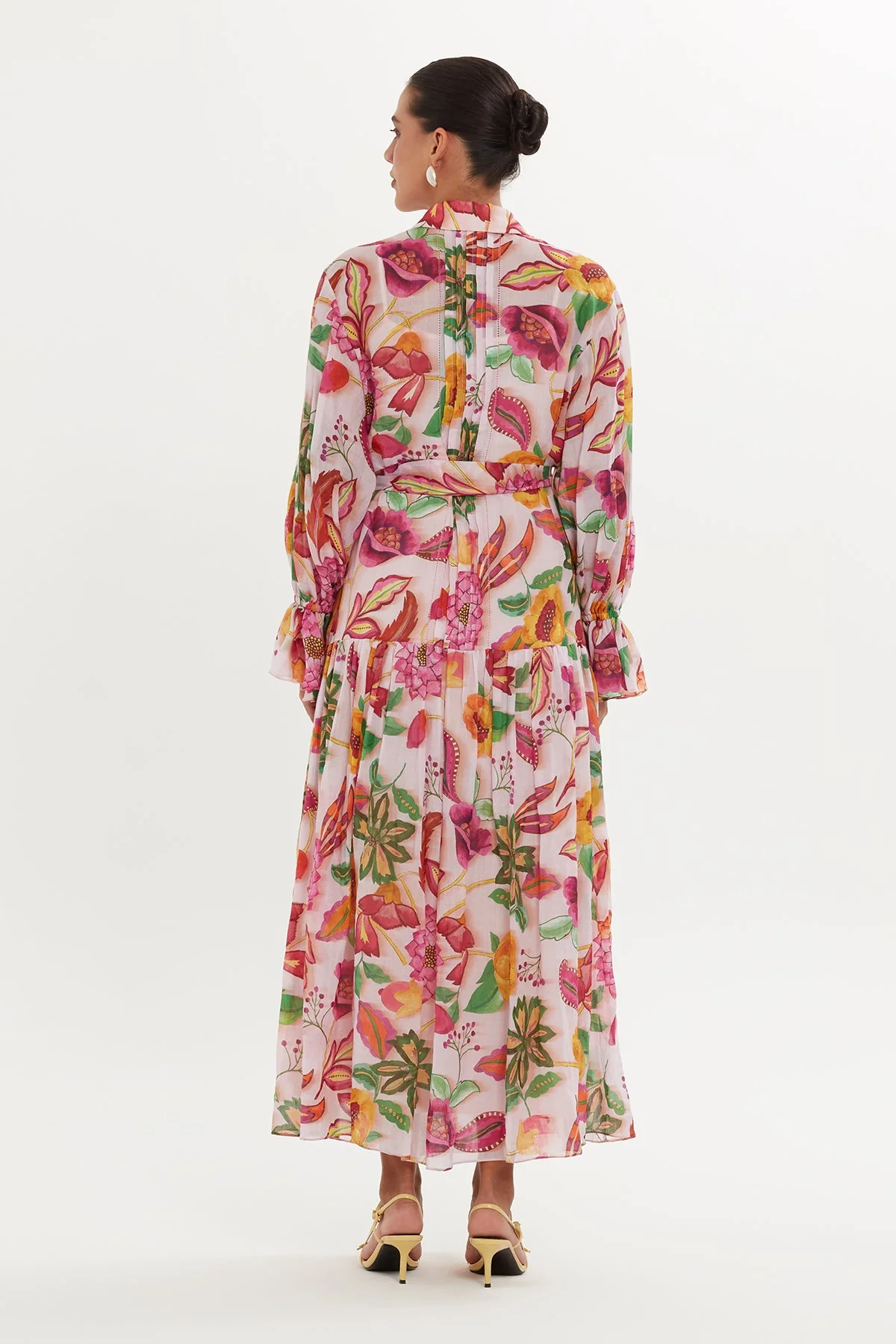 Printed Maxi Dress with Ruffled Sleeves - Image 4