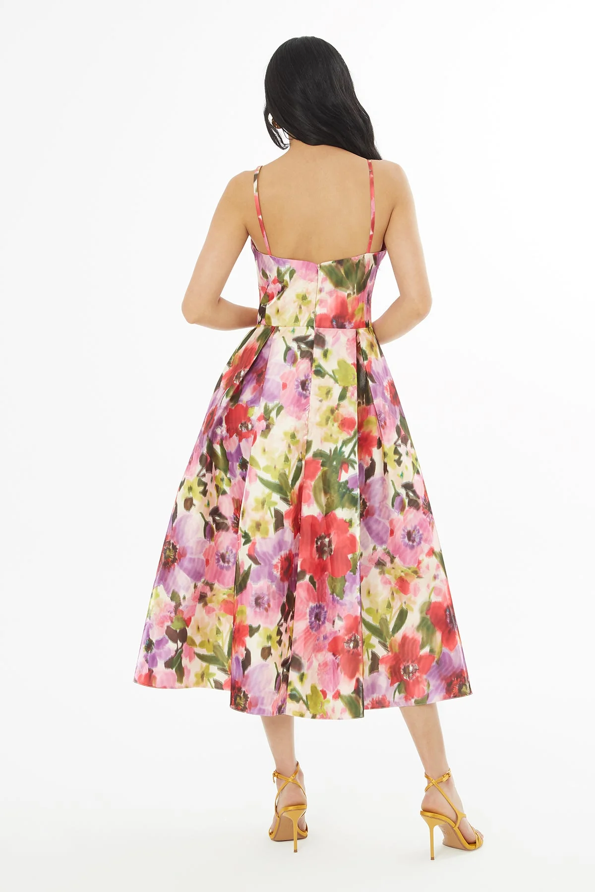 Printed Pleated Midi Dress - Image 4