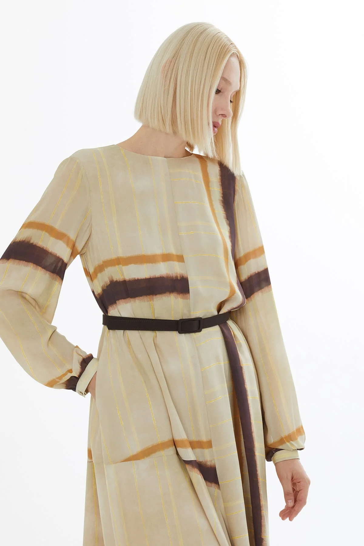 Printed Round-Neck Midi Dress - Image 2