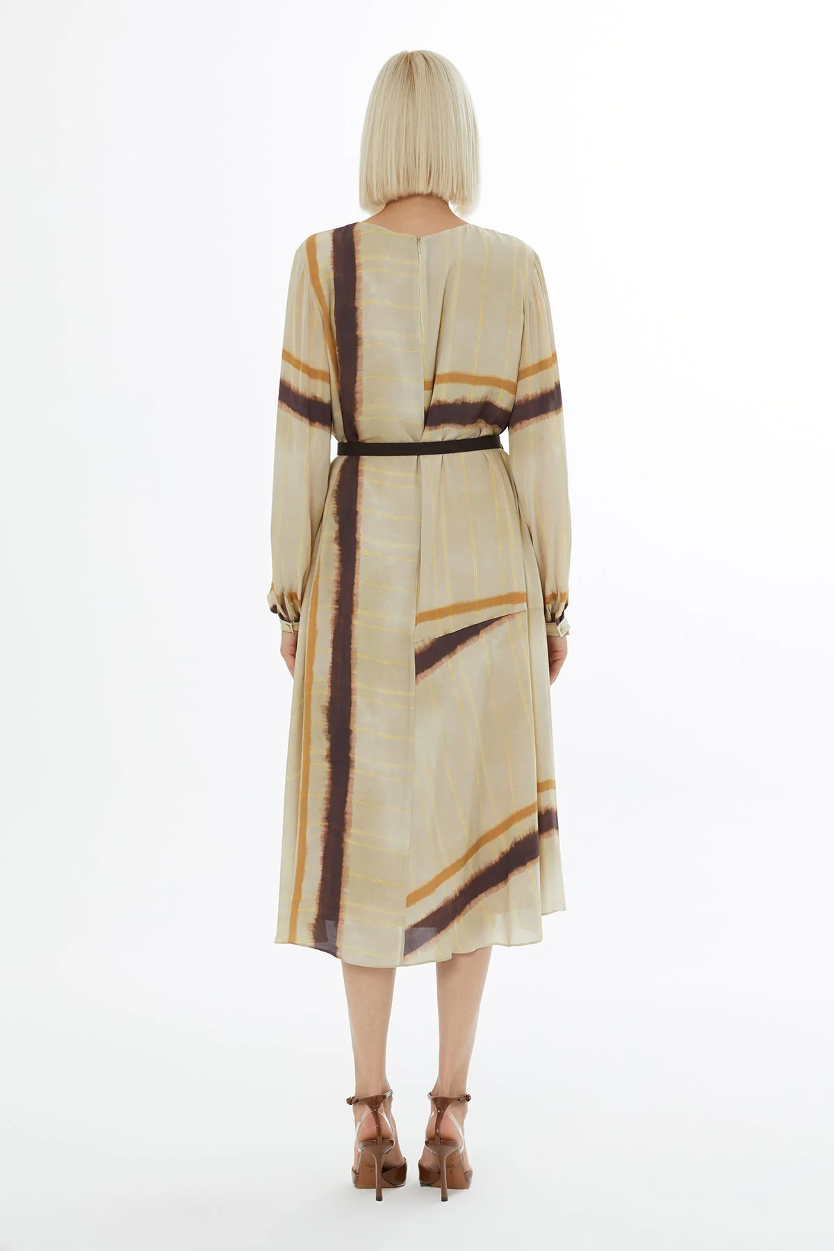 Printed Round-Neck Midi Dress - Image 4