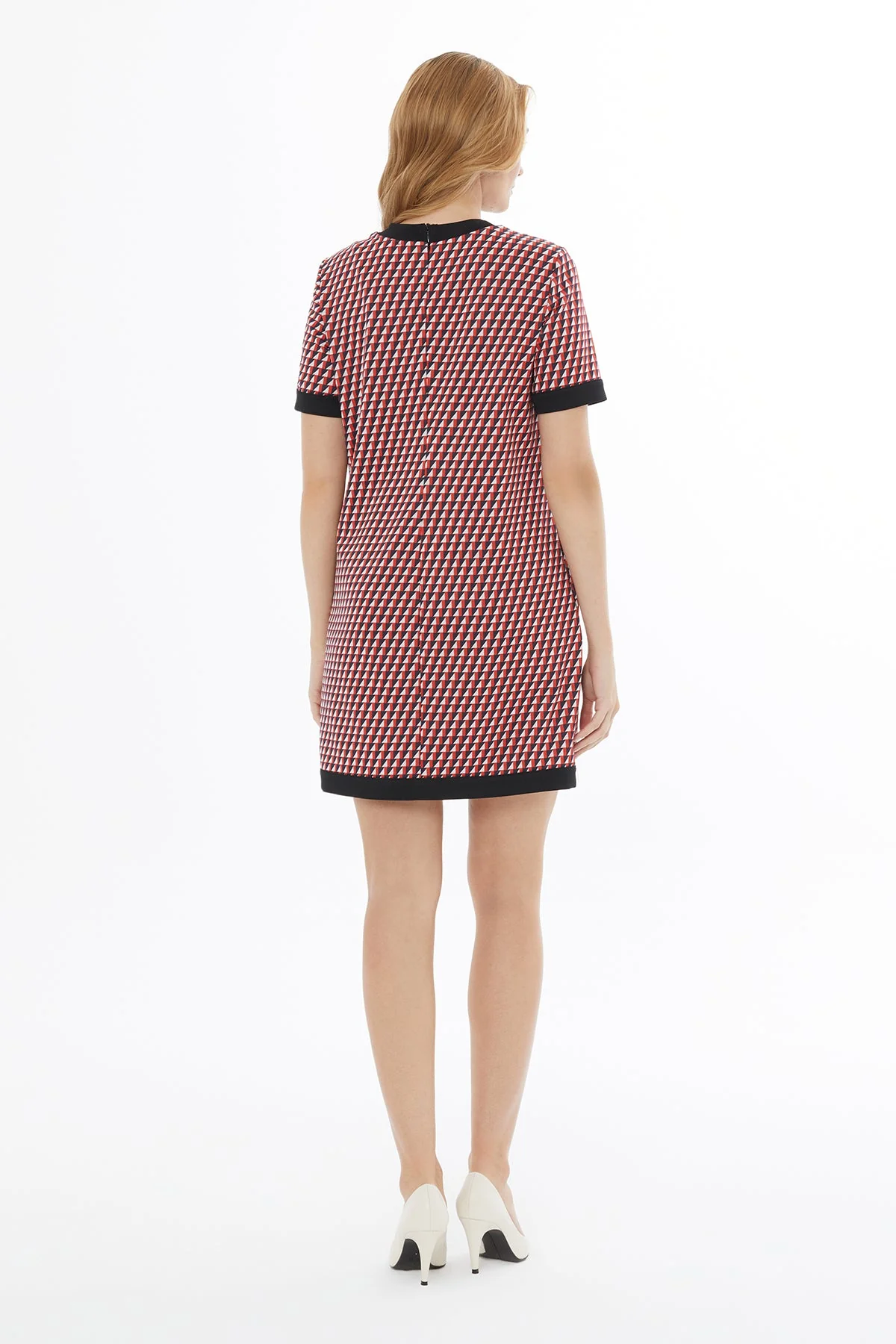 Printed Round-Neck Pocketed Mini Dress - Image 5