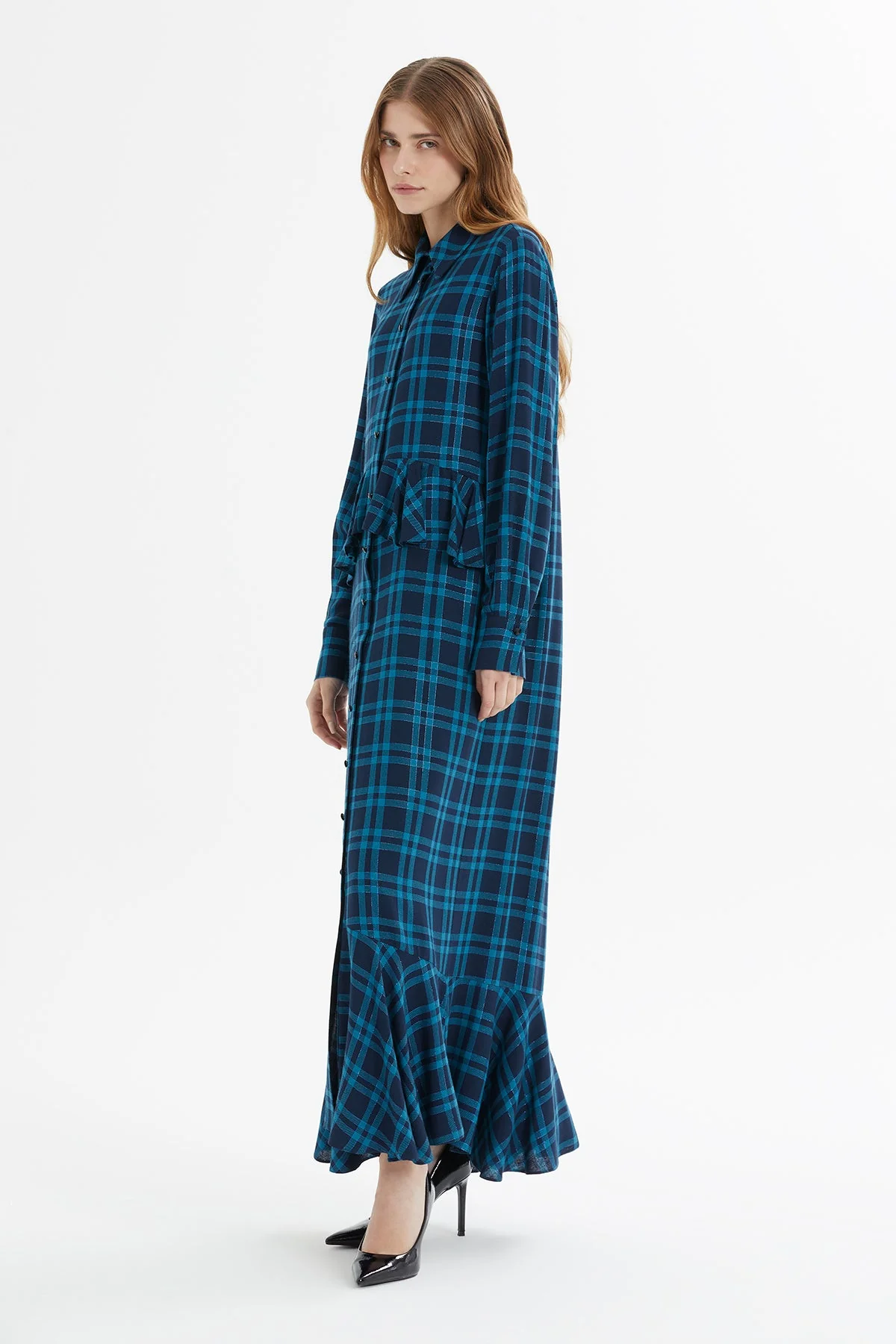 Printed Ruffle-Detail Long Dress - Image 3