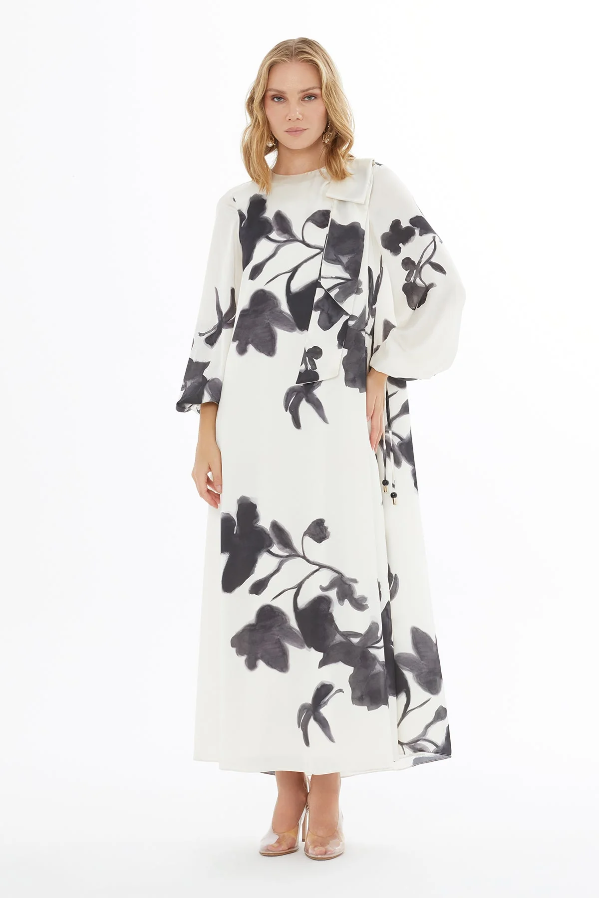 Printed Ruffled Maxi Dress