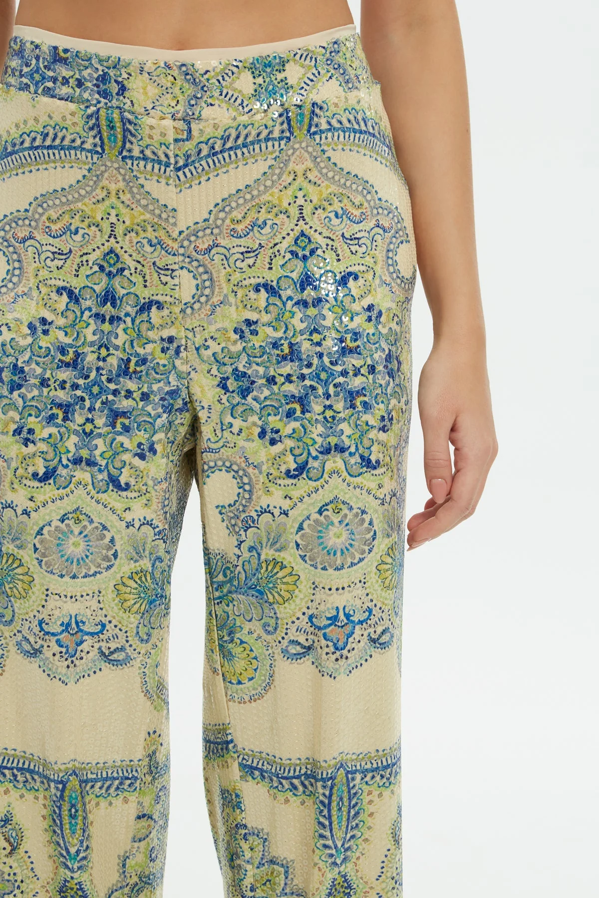 Printed Sequin Pants - Image 2