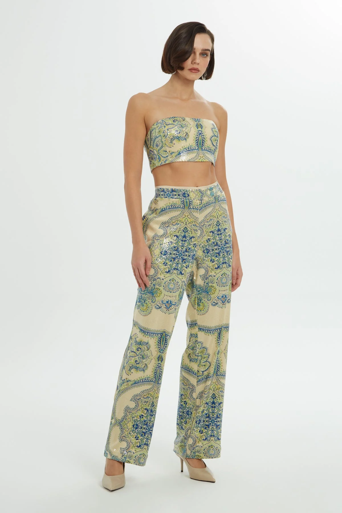 Printed Sequin Pants - Image 4