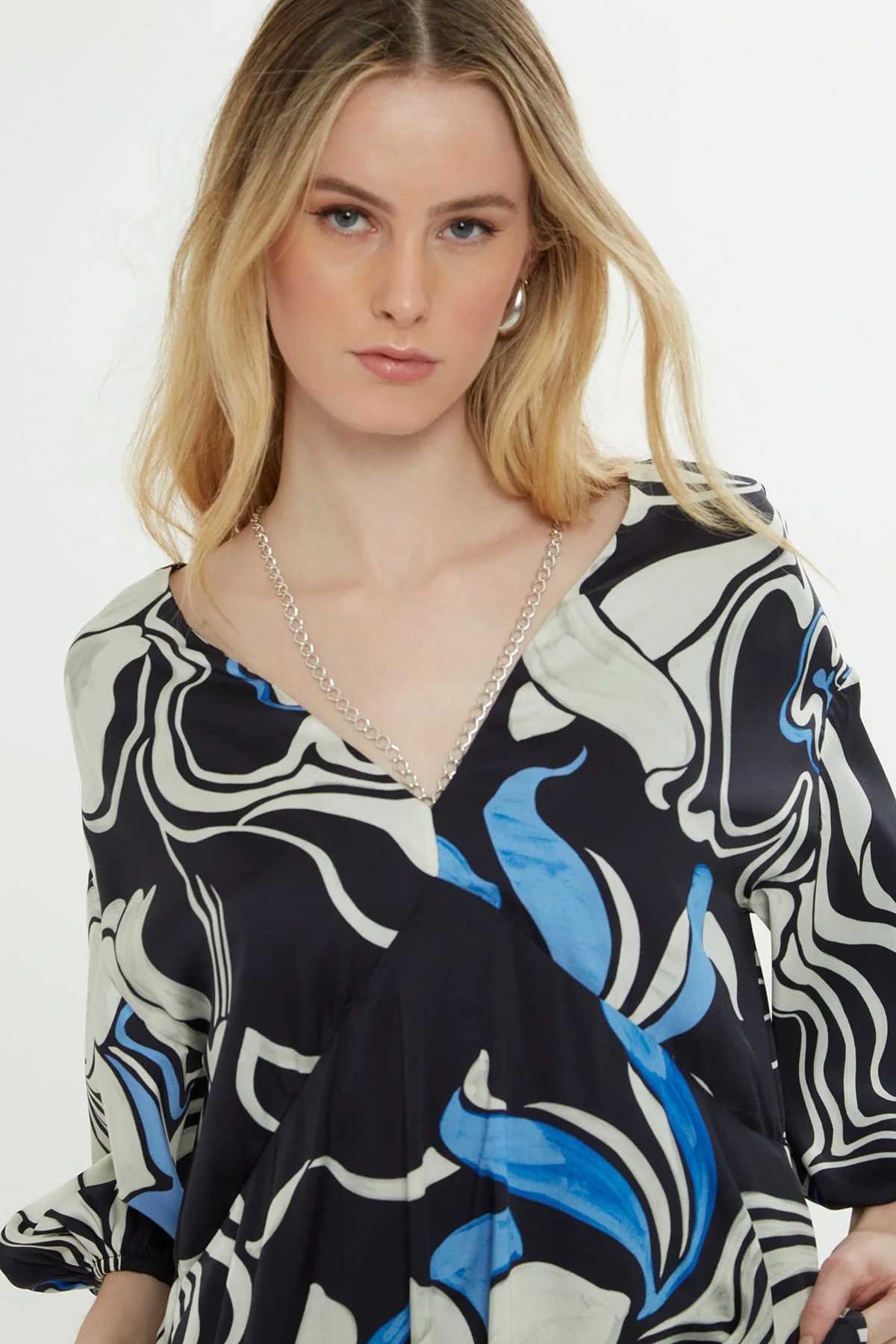 Printed Short-Sleeve Maxi Dress - Image 3