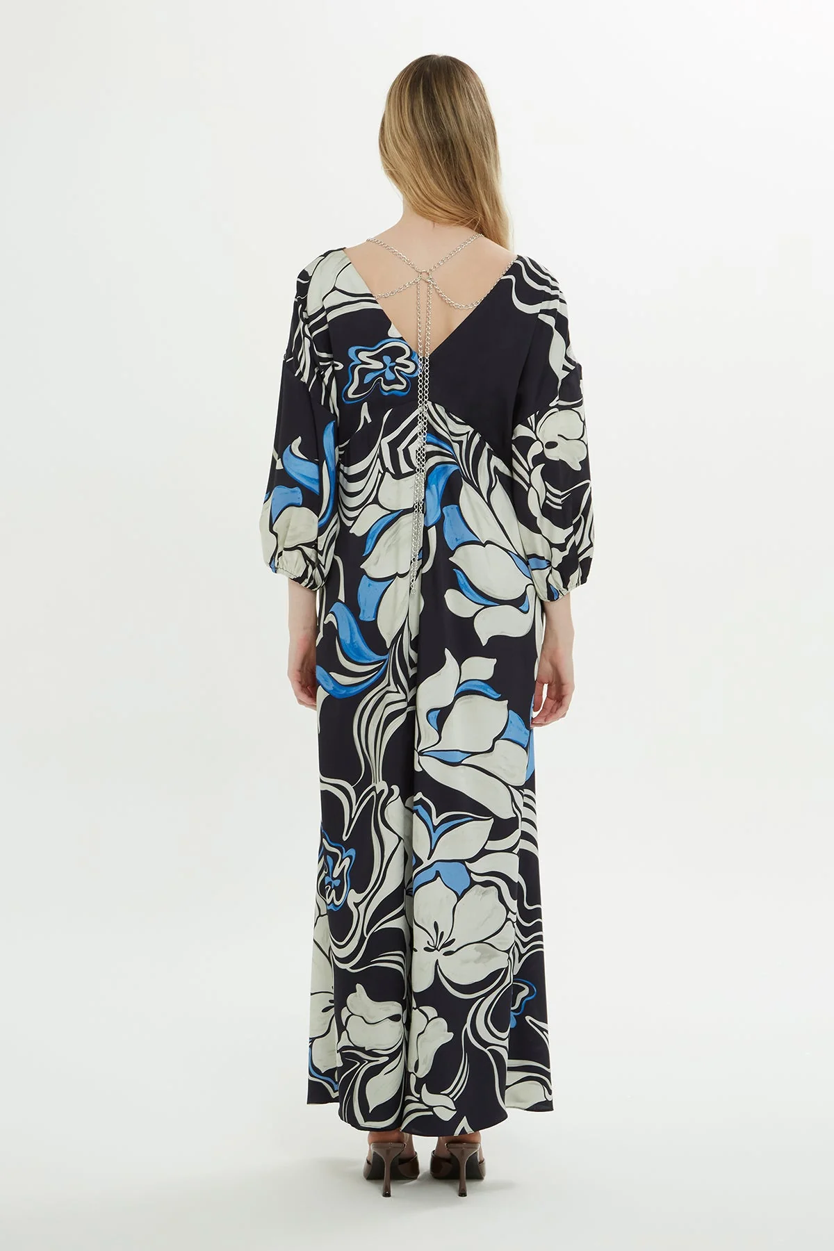 Printed Short-Sleeve Maxi Dress - Image 5