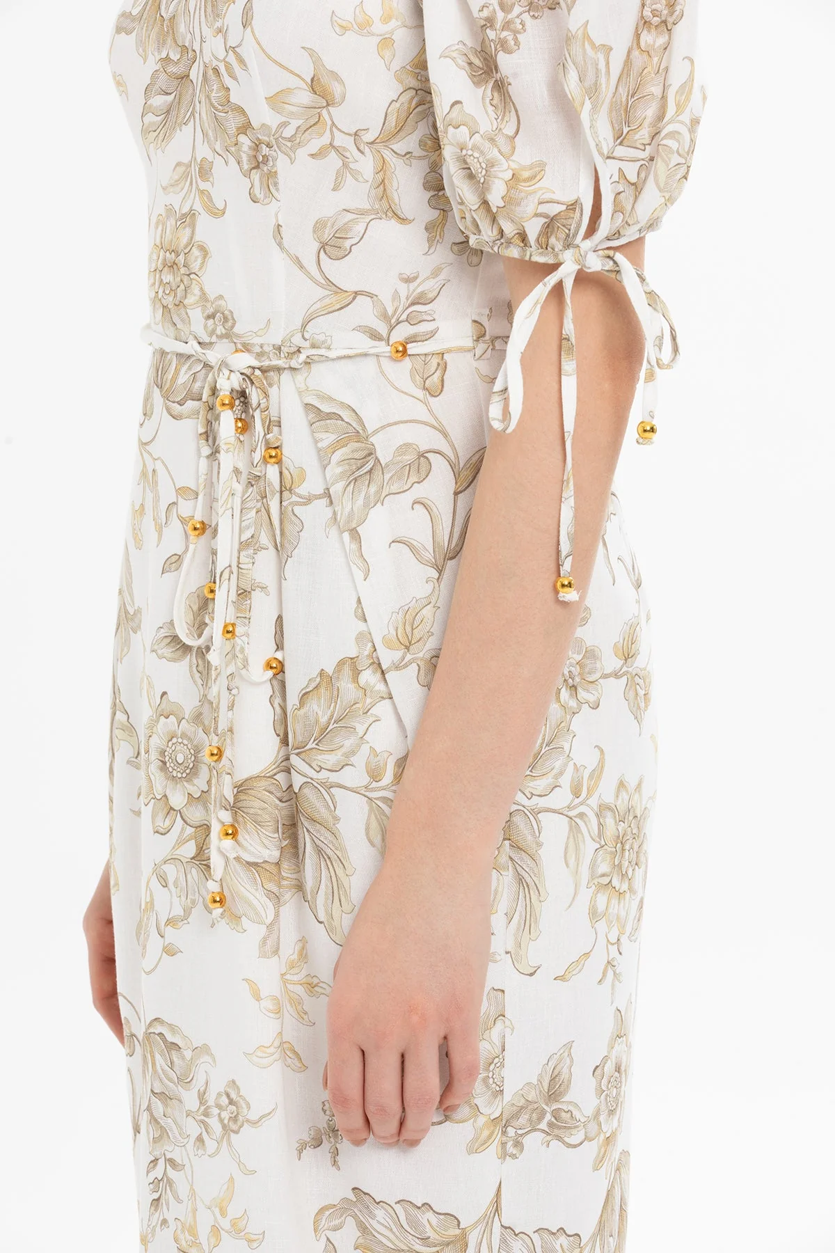 Printed Short-Sleeved Midi Dress - Image 3