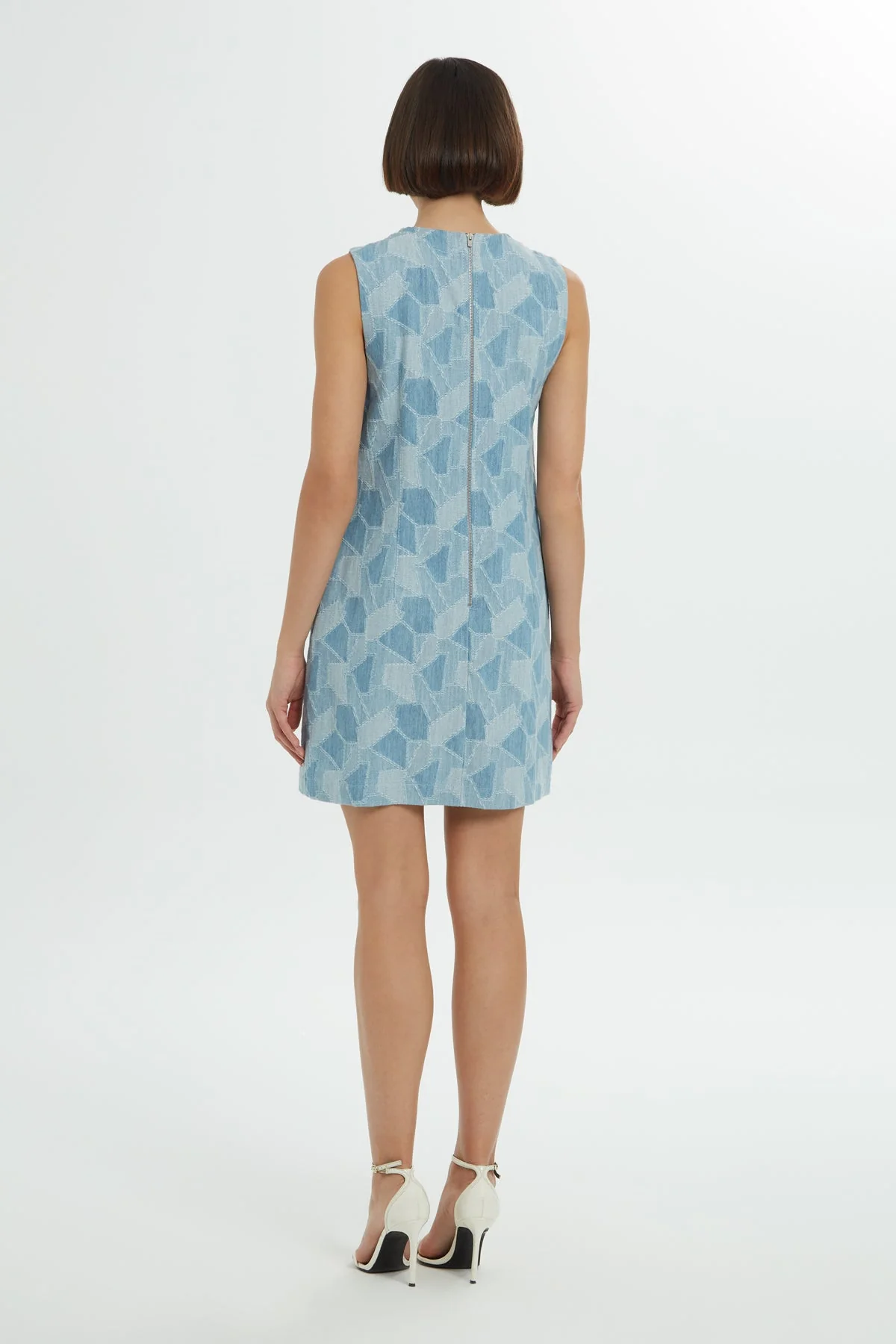 Printed Stone-Embellished Short Dress - Image 5