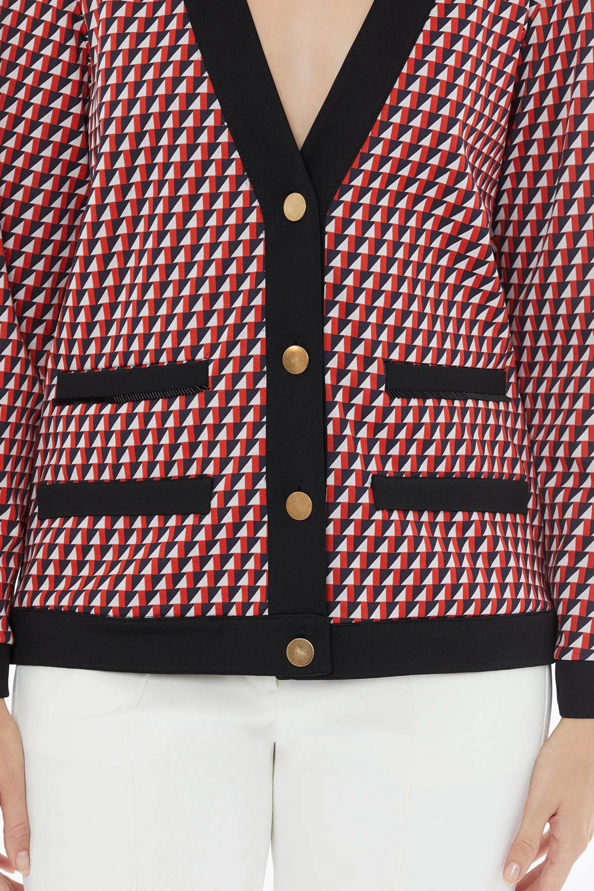 Printed V-Neck Jacket - Image 2