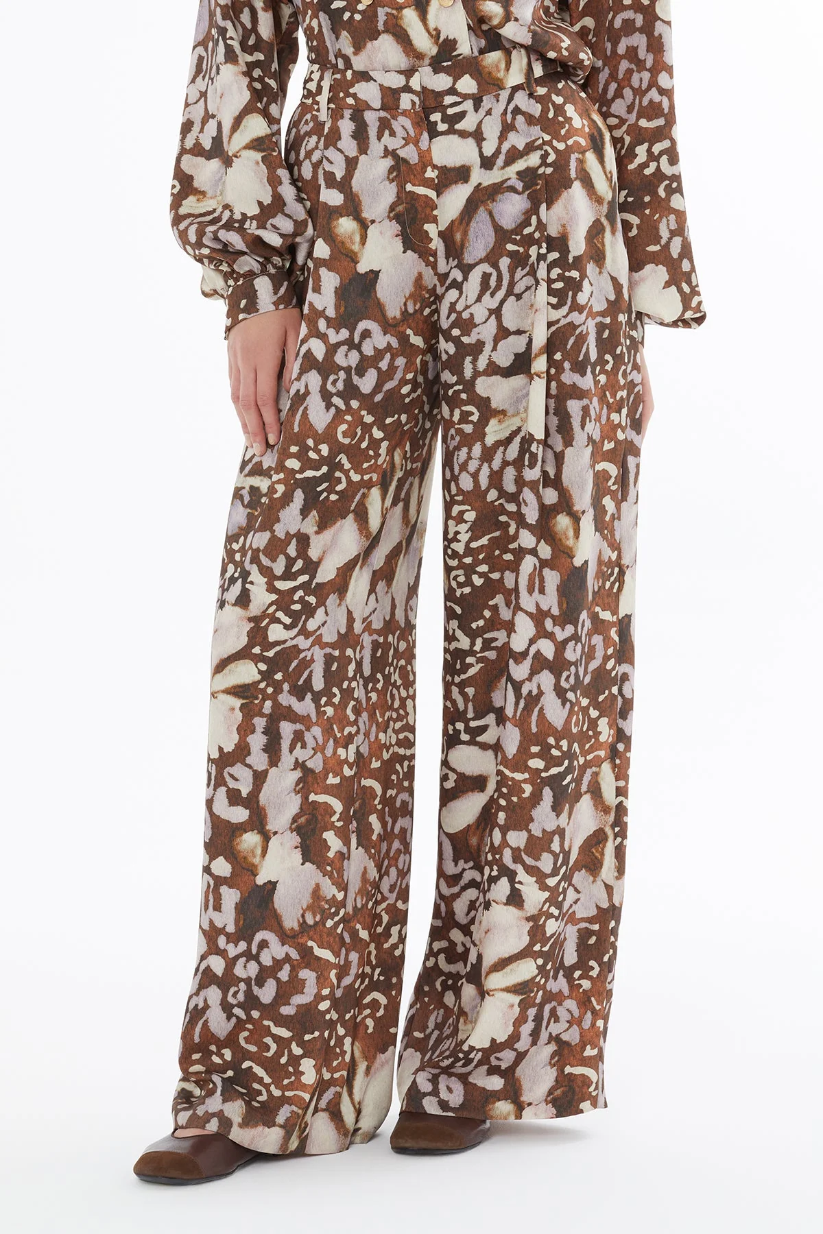 Printed Wide-Leg Trousers - Image 2