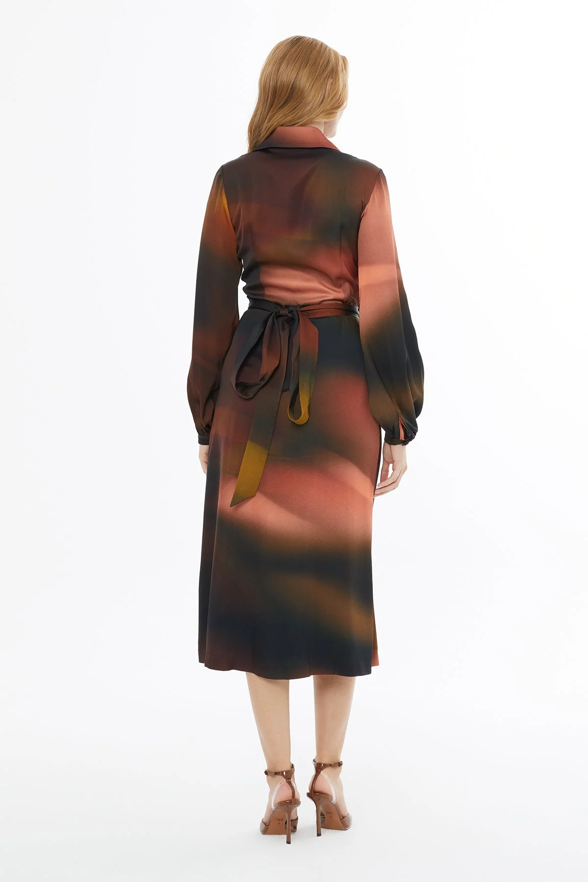 Printed Wrap-Style Midi Dress - Image 4