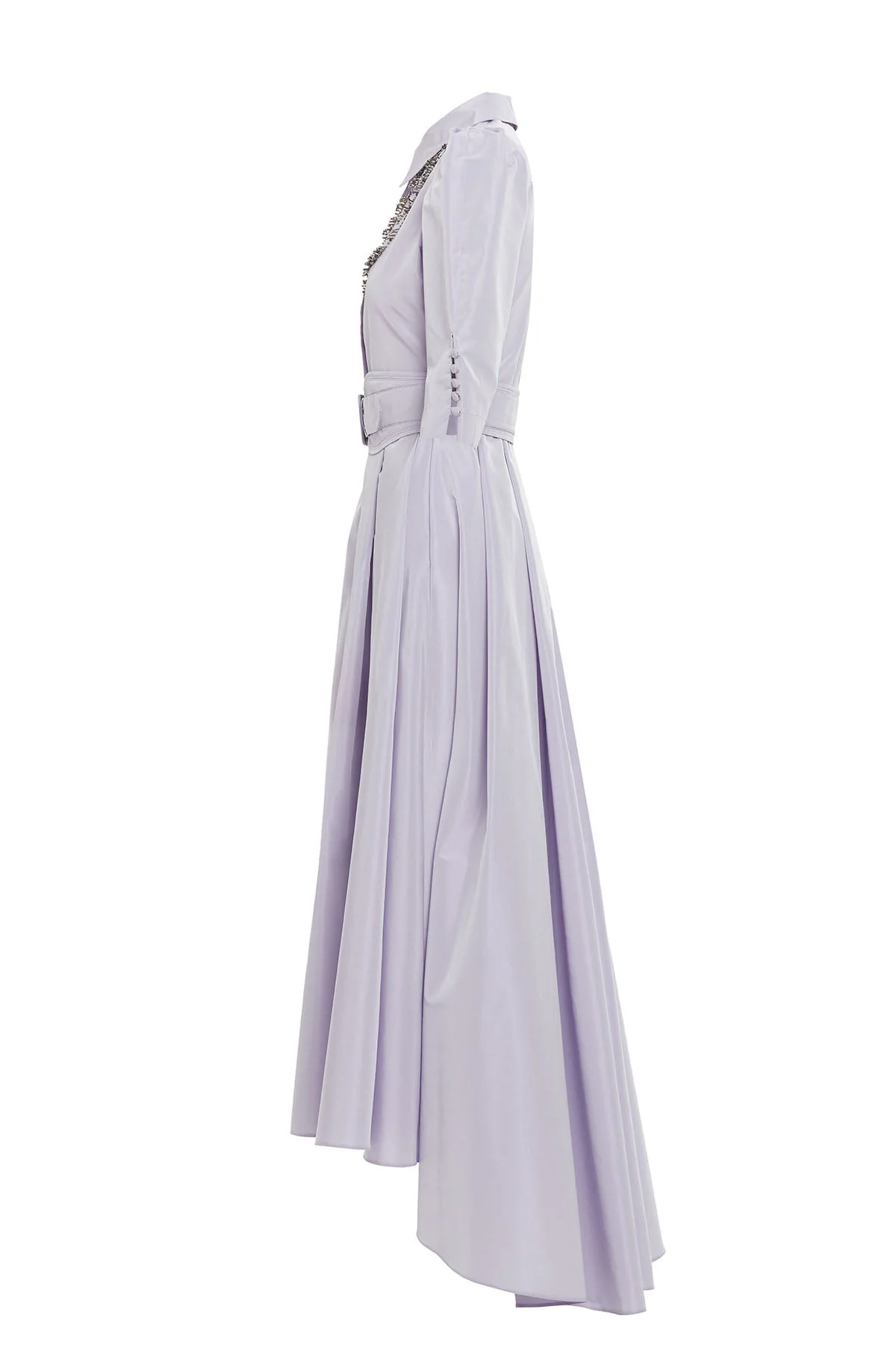 Purple Belted Gathered Maxi Dress - Image 3