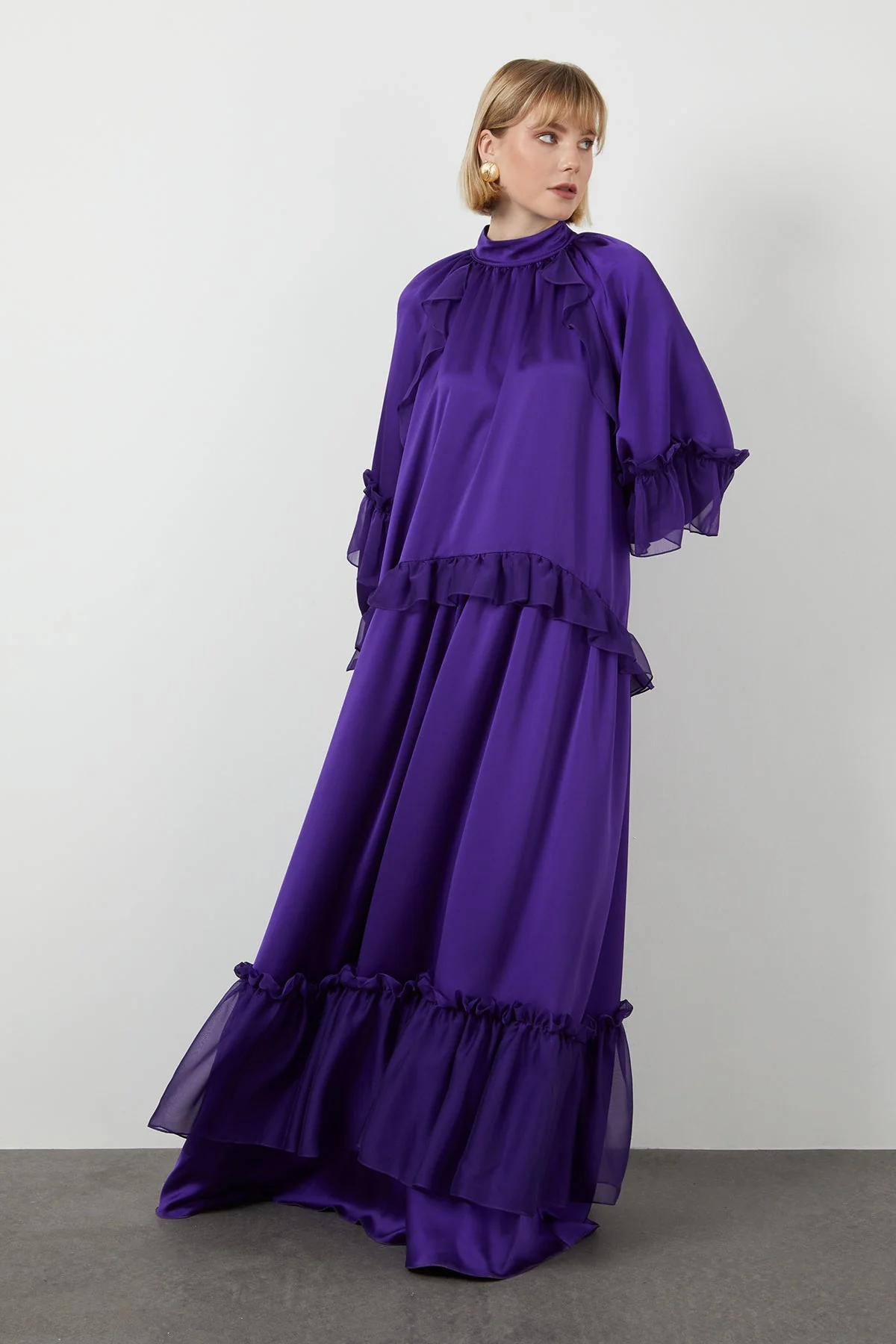 Purple Long-Sleeve Maxi Dress - Image 3