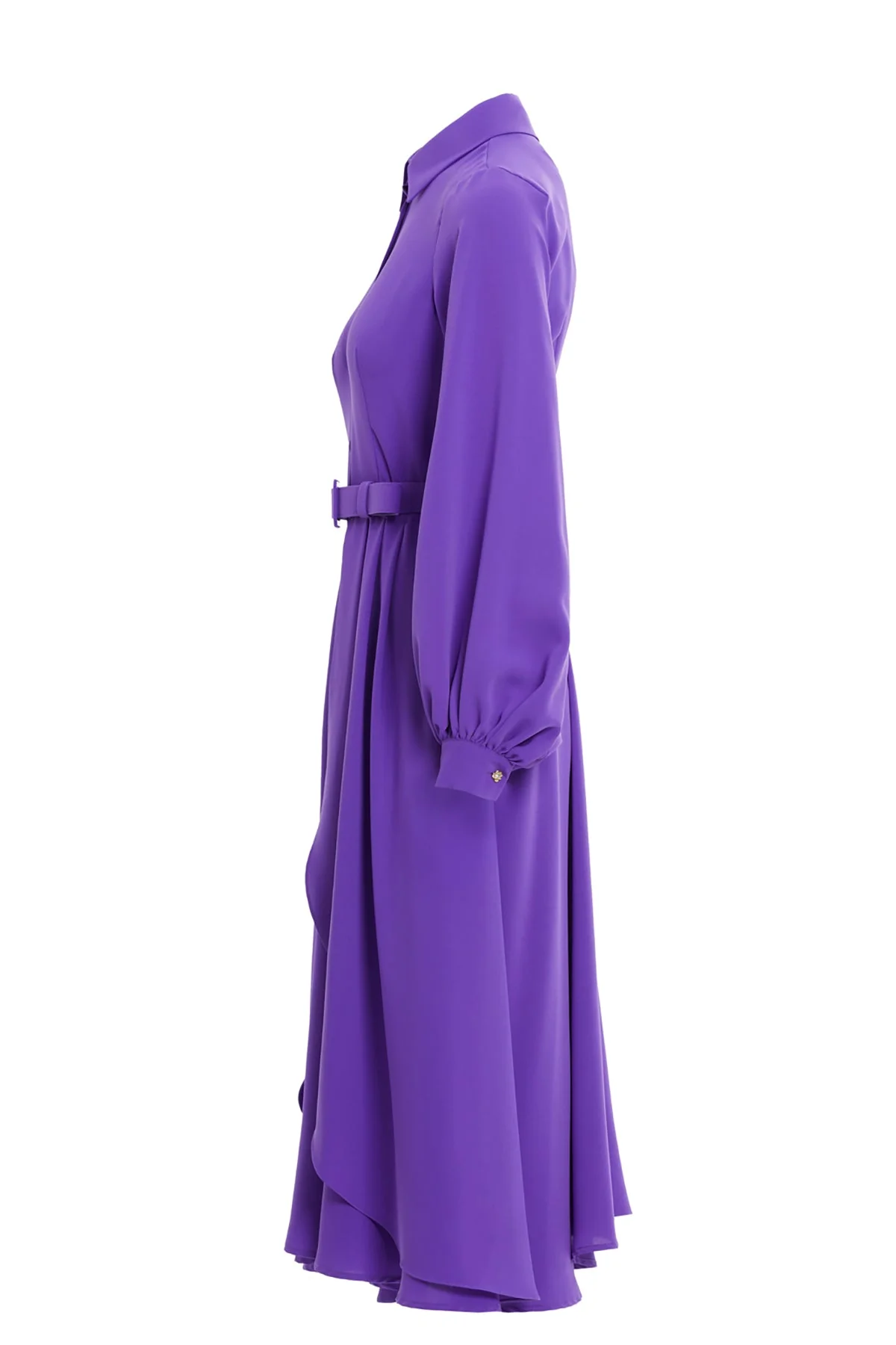 Purple Shirt Dress with Belt Detail - Image 7