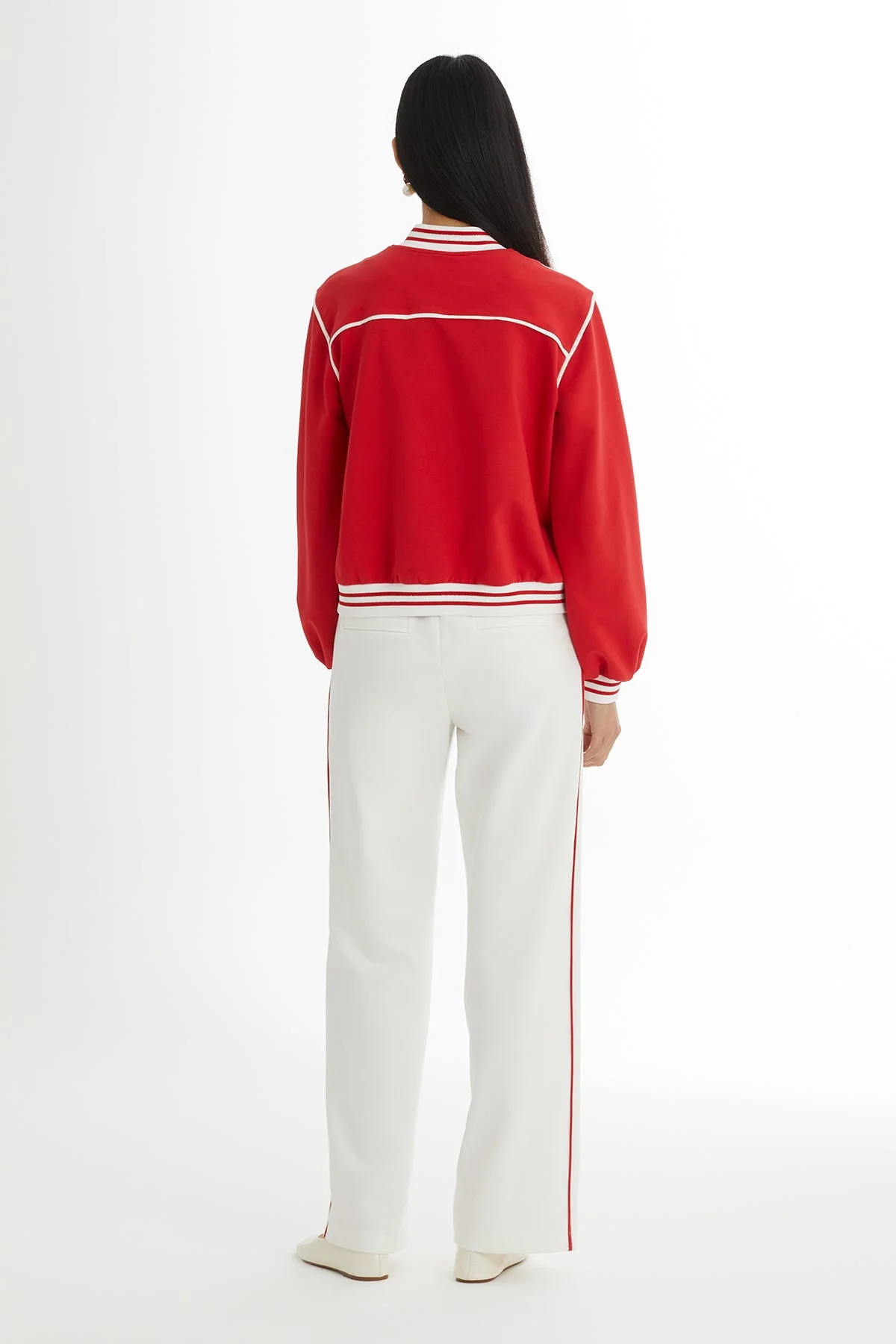 Red Blazer Elastic-Waist Track Set - Image 5
