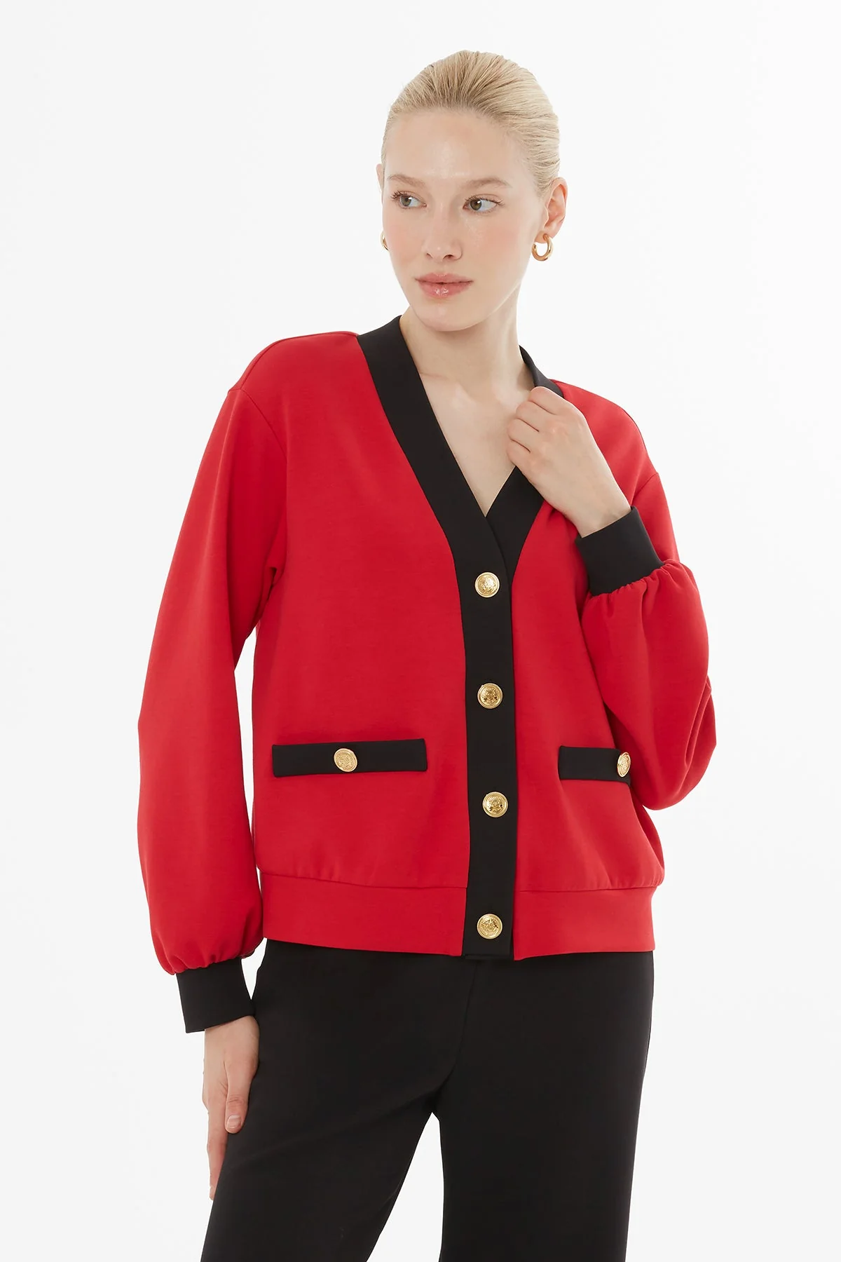 Red Button-Down Tracksuit Set - Image 2