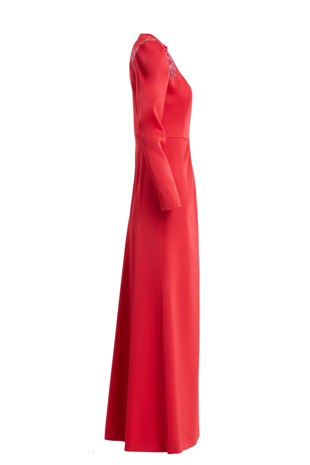 Red Embellished Slit Detail Dress - Image 2