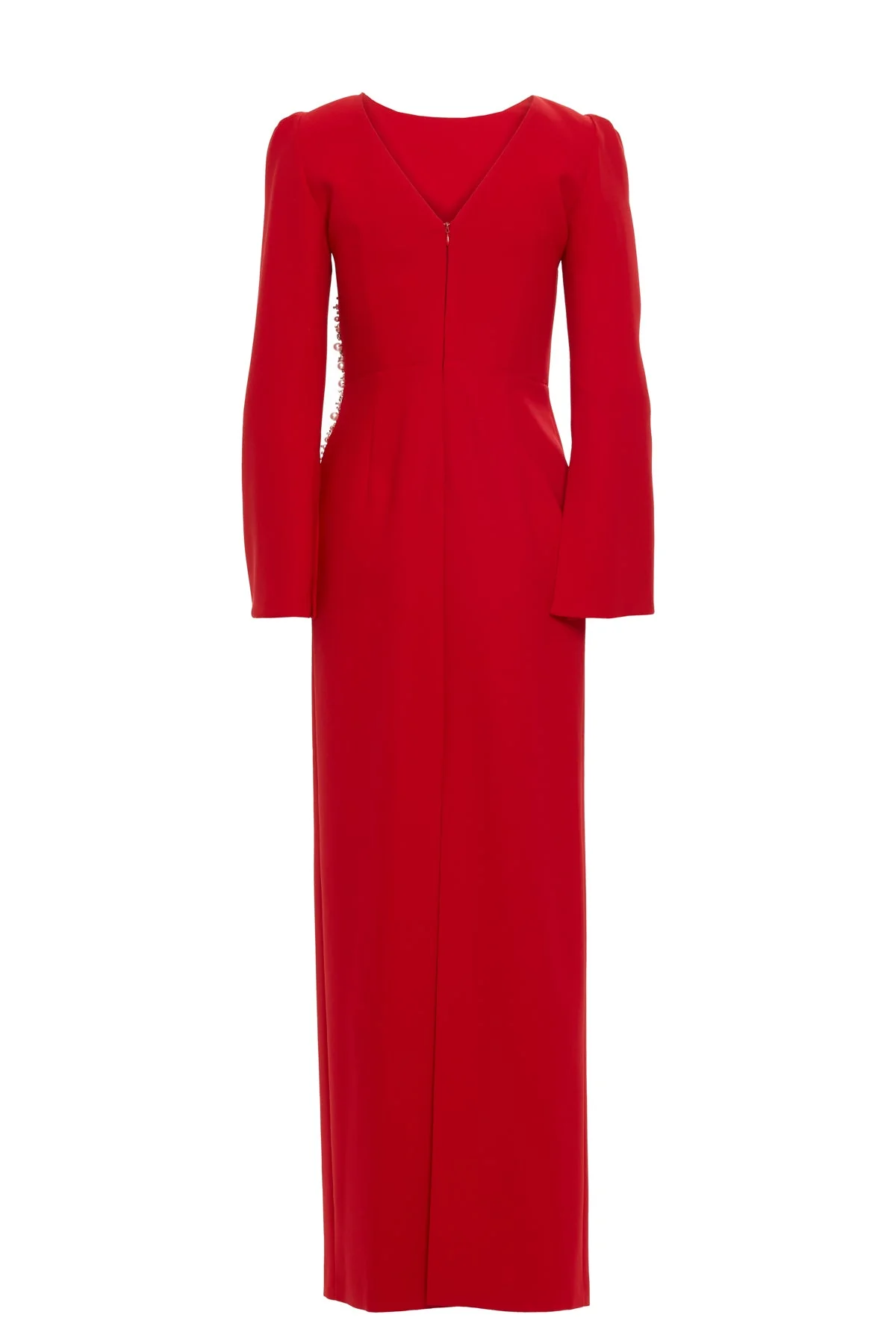 Red Embroidered Detailed Long Dress - Image 4