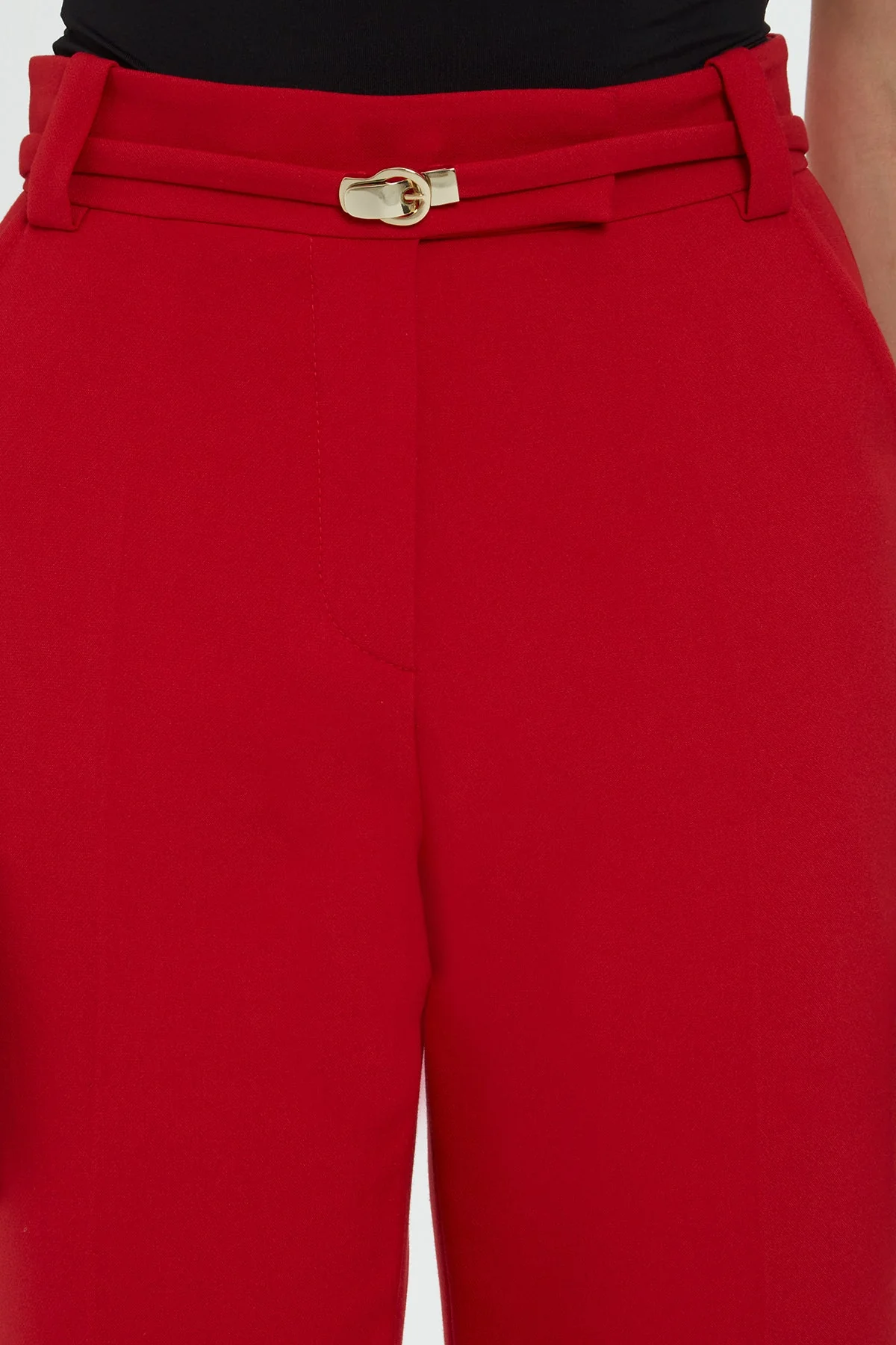 Red Palazzo Trousers - Image 4