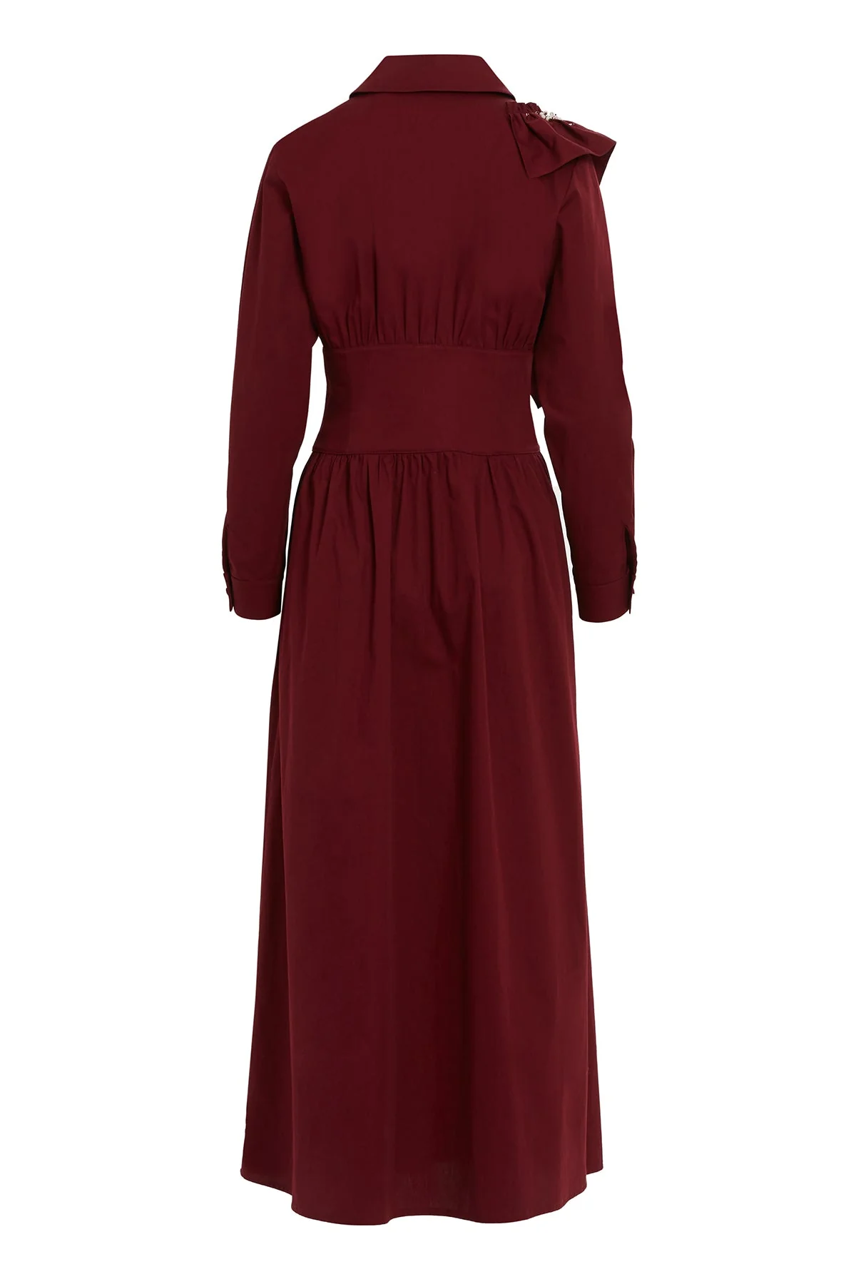 Red Pleated Midi Dress - Image 6