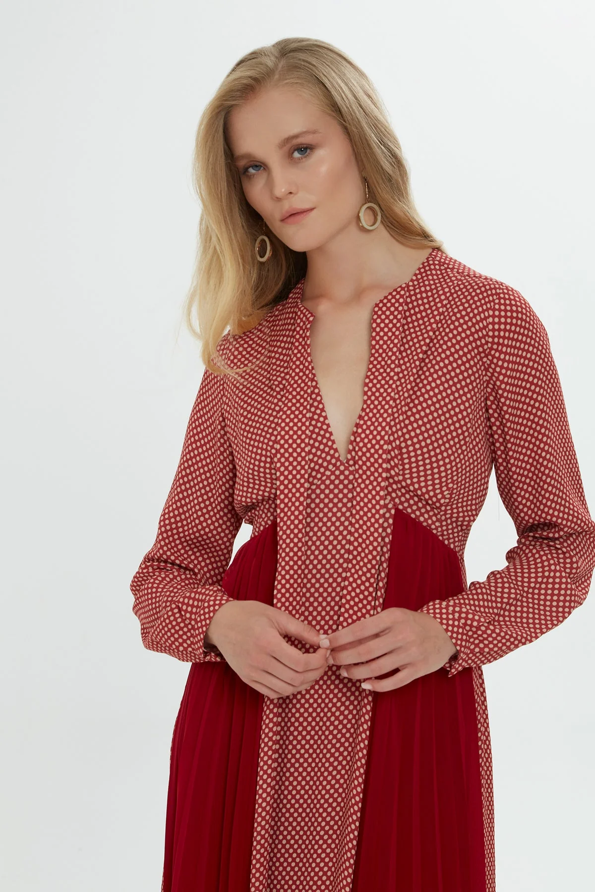 Red Polka Dot Maxi Dress - Image 2
