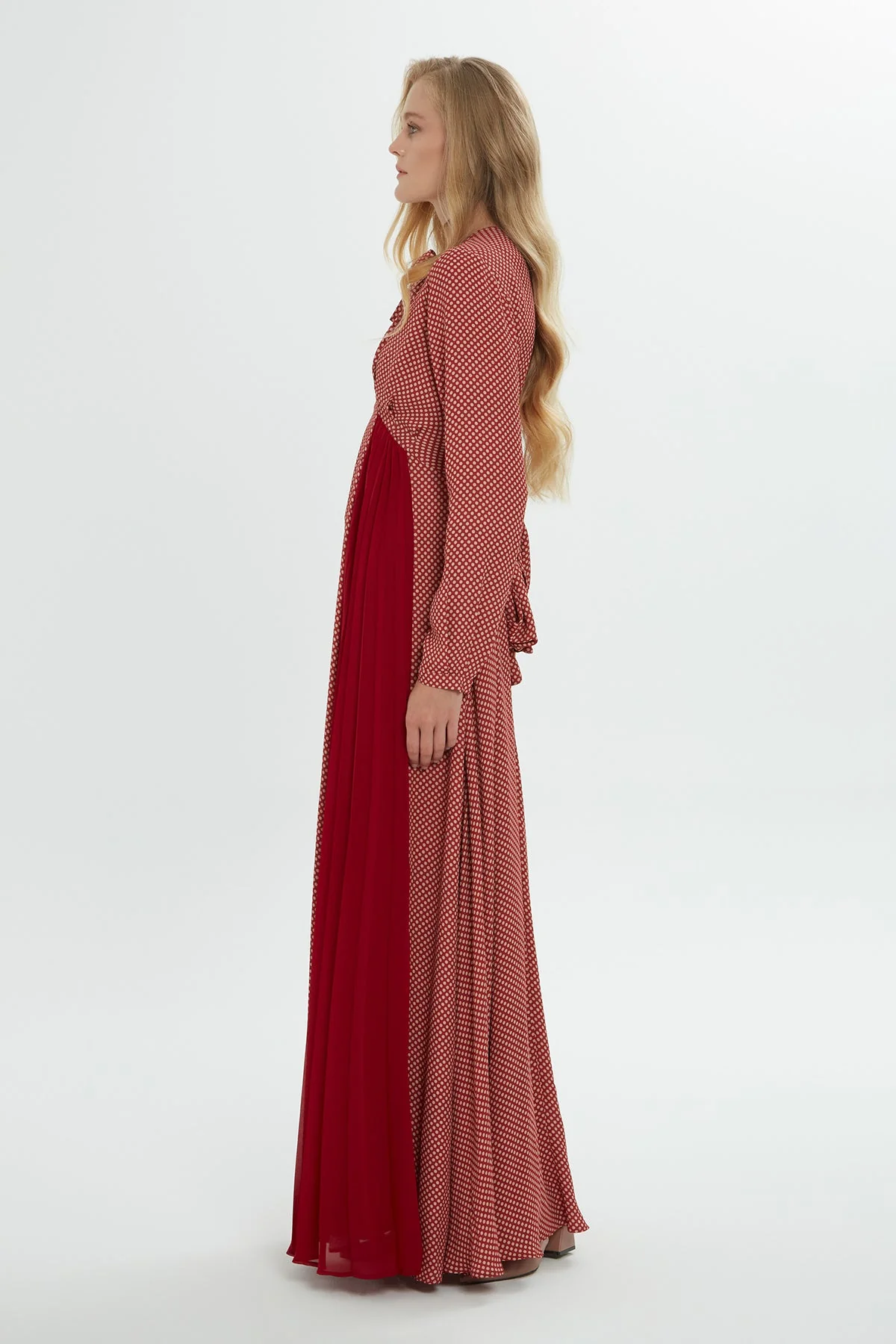 Red Polka Dot Maxi Dress - Image 3