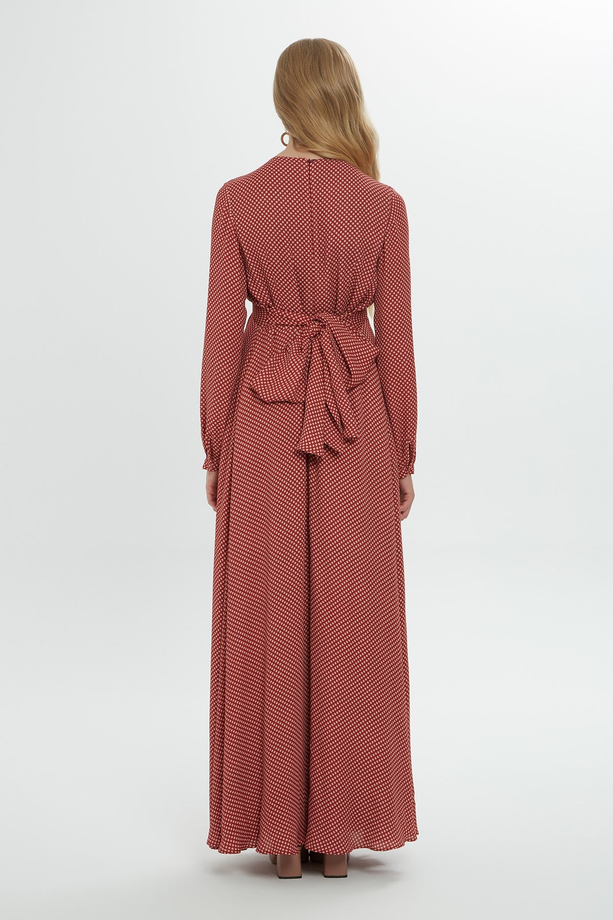 Red Polka Dot Maxi Dress - Image 4