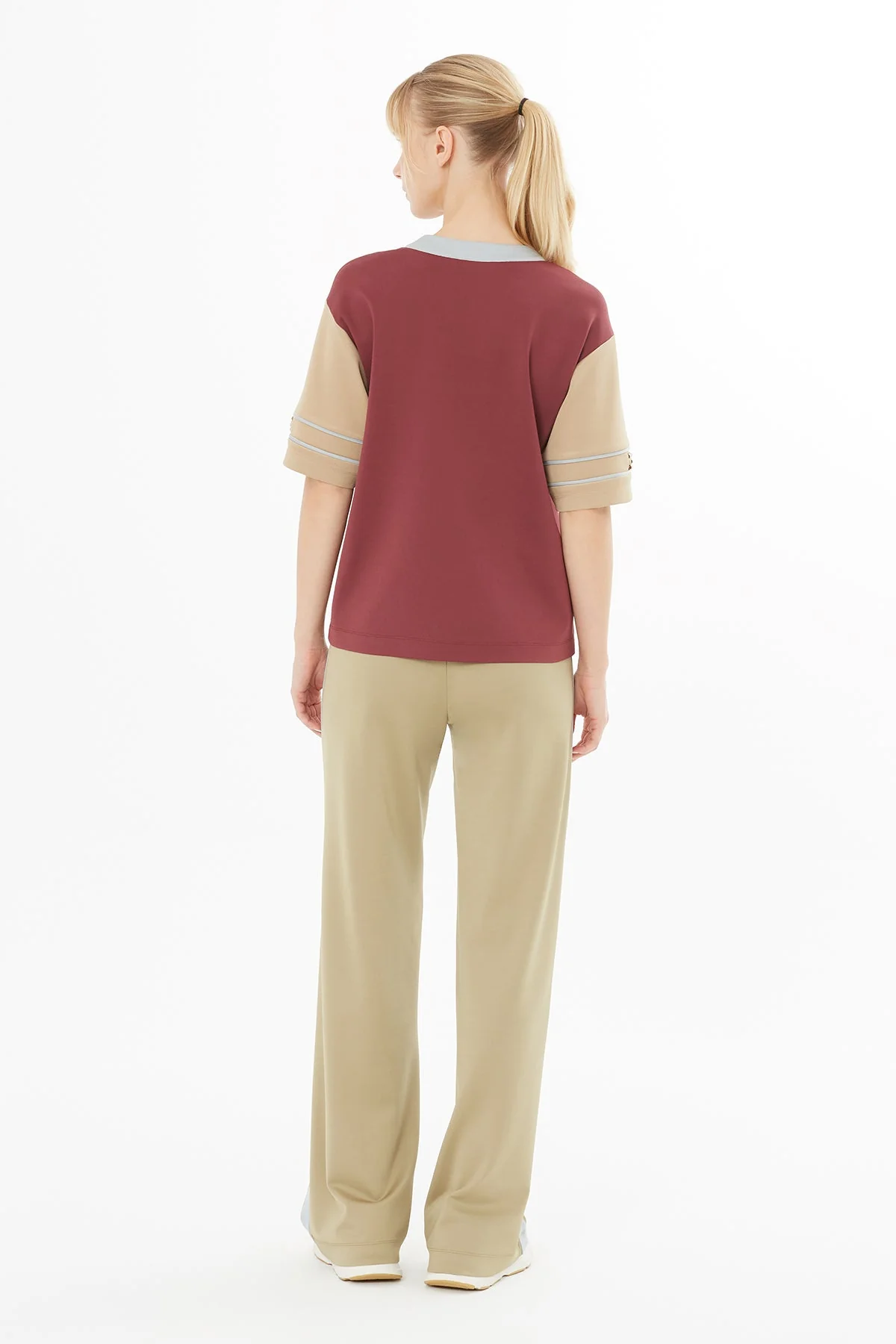 Red T-Shirt with Zippered Collar - Image 4