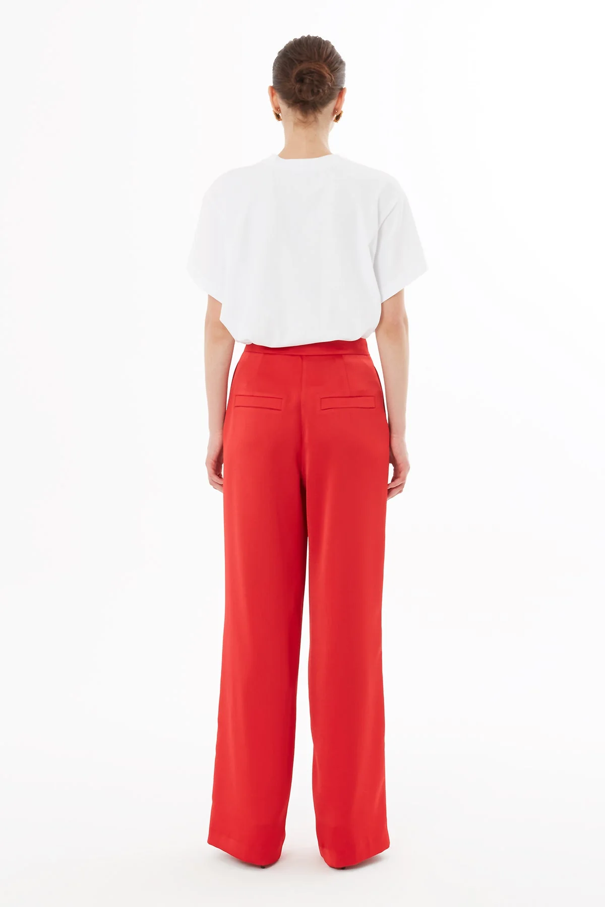 Red Trousers with Pleated Details - Image 4
