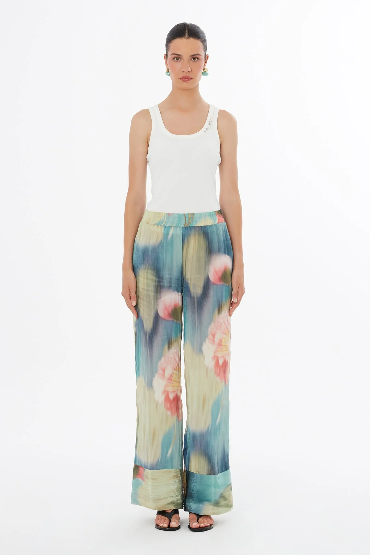 Relaxed Printed Drawstring Trousers