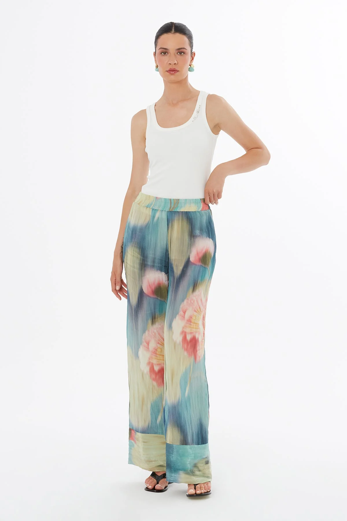 Relaxed Printed Drawstring Trousers - Image 3