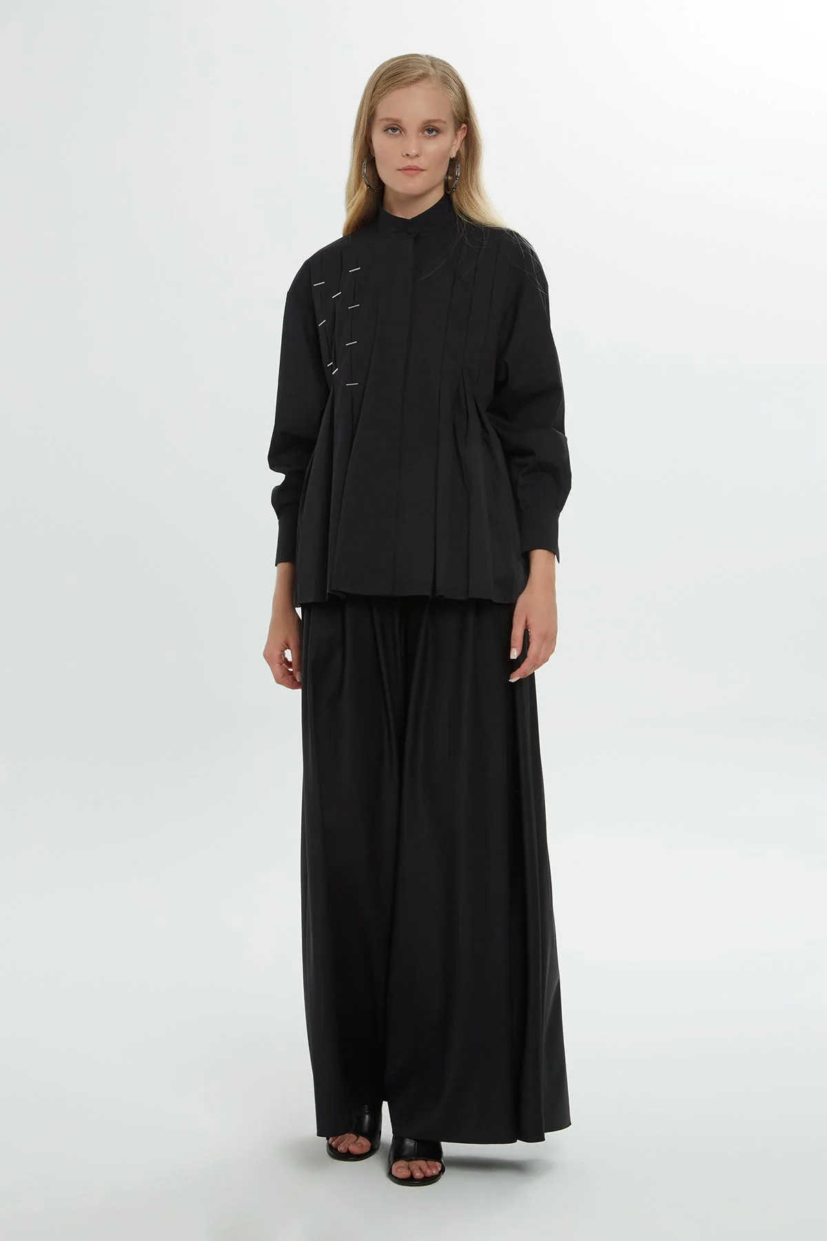 Shirt-Colla Pleated  Shirt