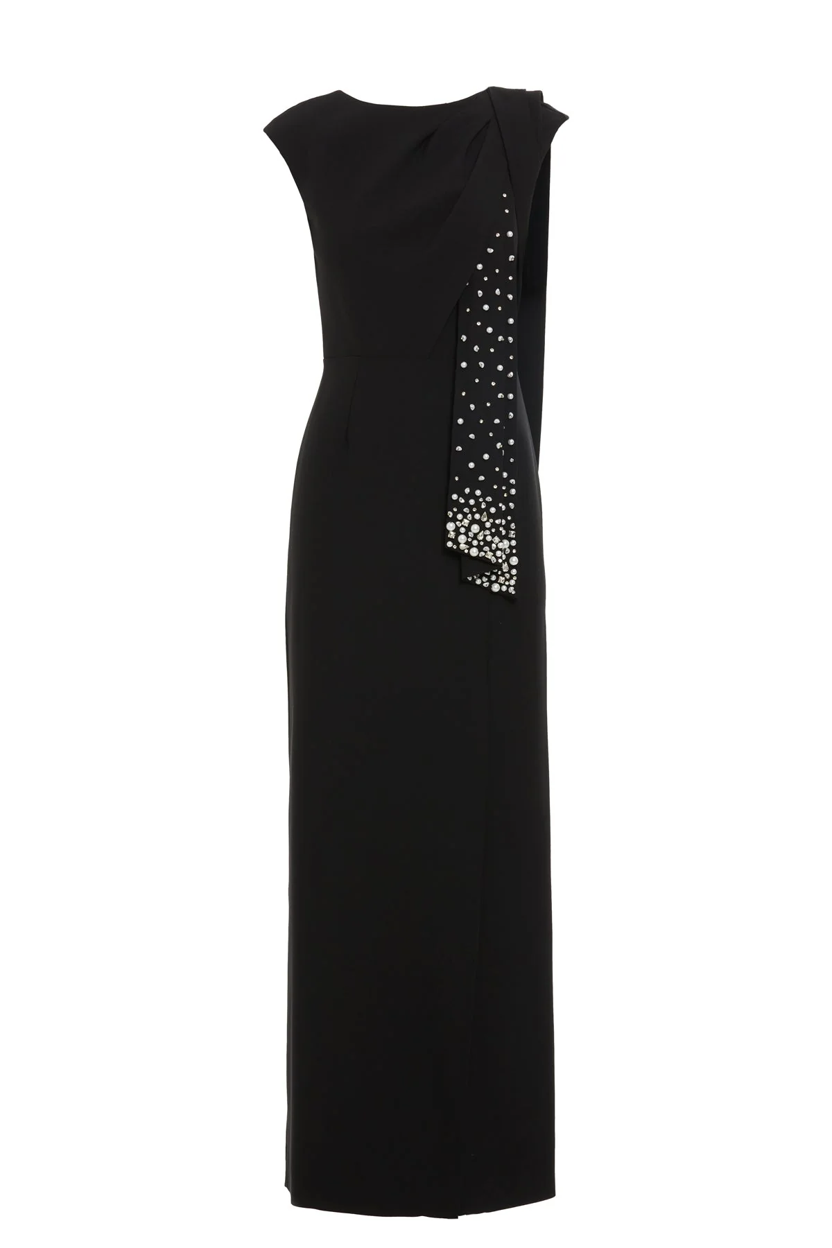 Side Slit Stone Embroide Long  Dress