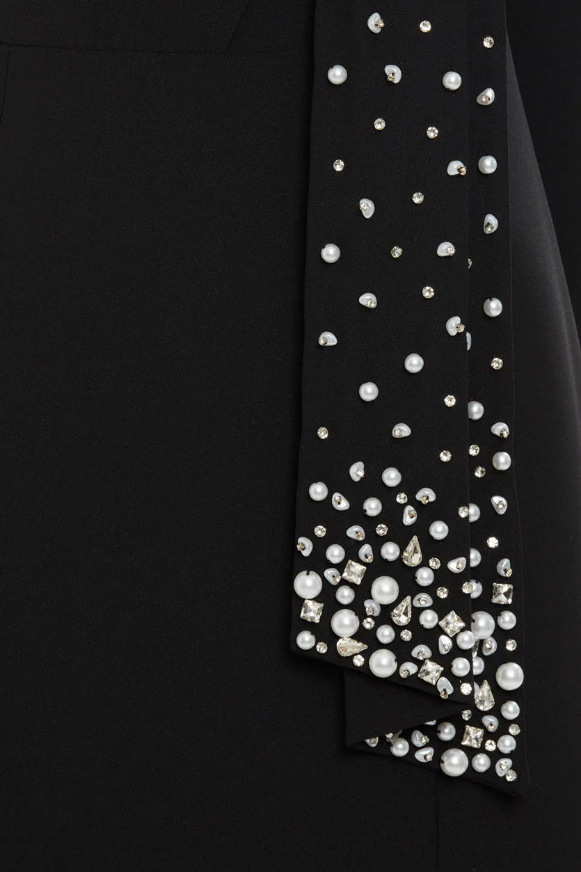 Side Slit Stone Embroide Long  Dress - Image 2