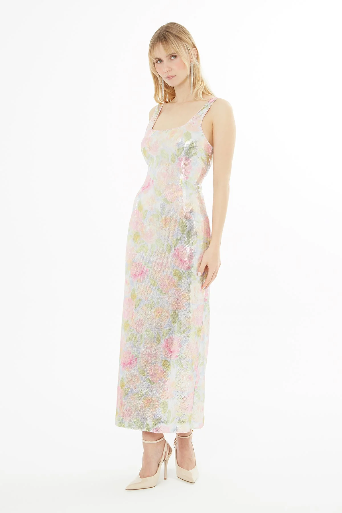 Strappy Sequin Midi Dress - Image 2