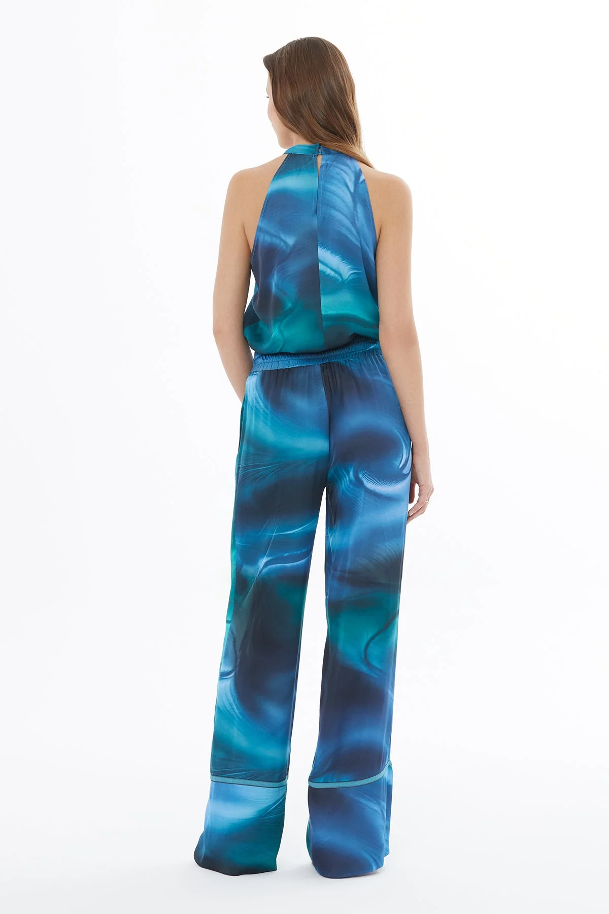 Striped Pattern Loose Fit Unlined Pants - Image 4