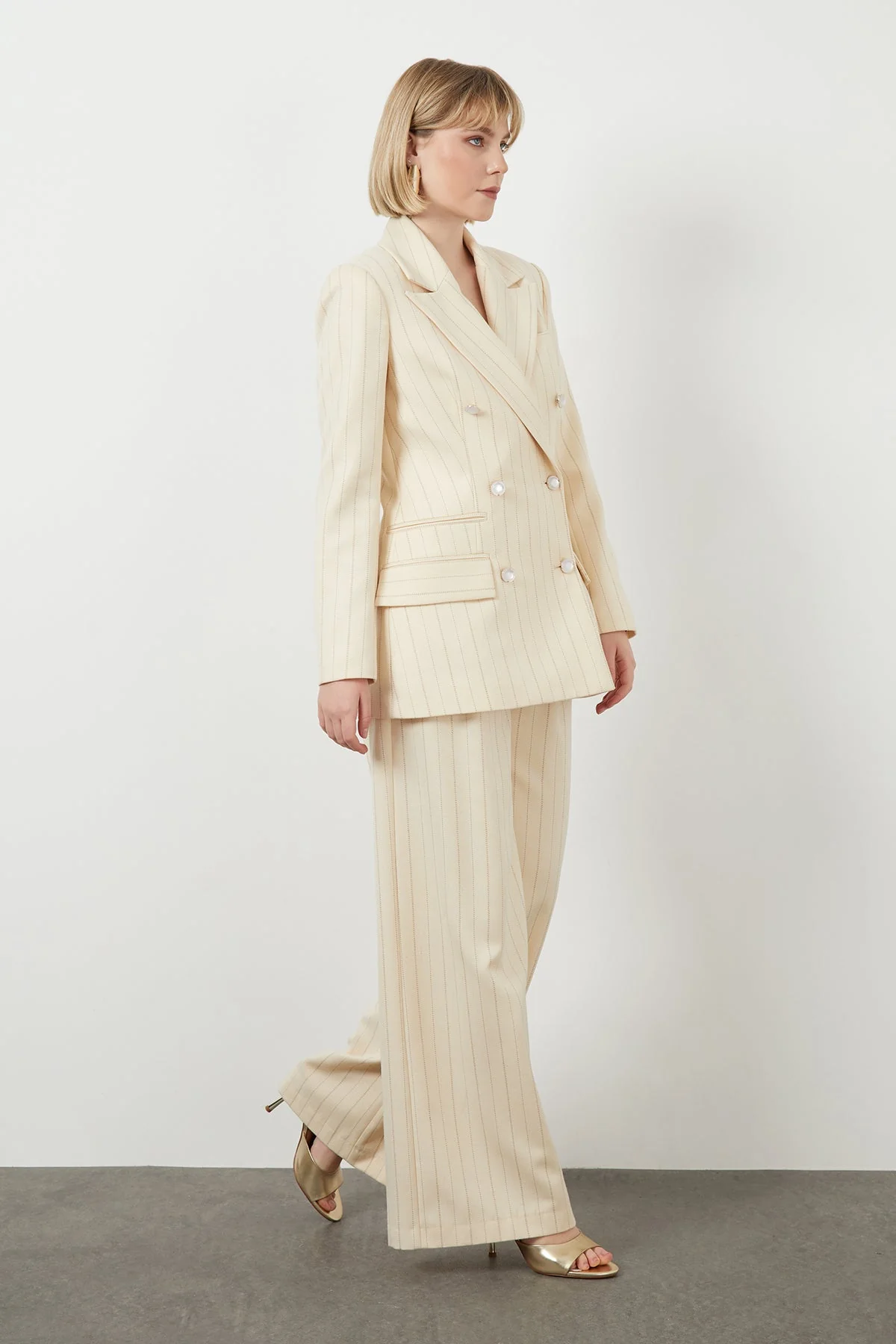 Striped Pearl-Button Jacket - Image 2