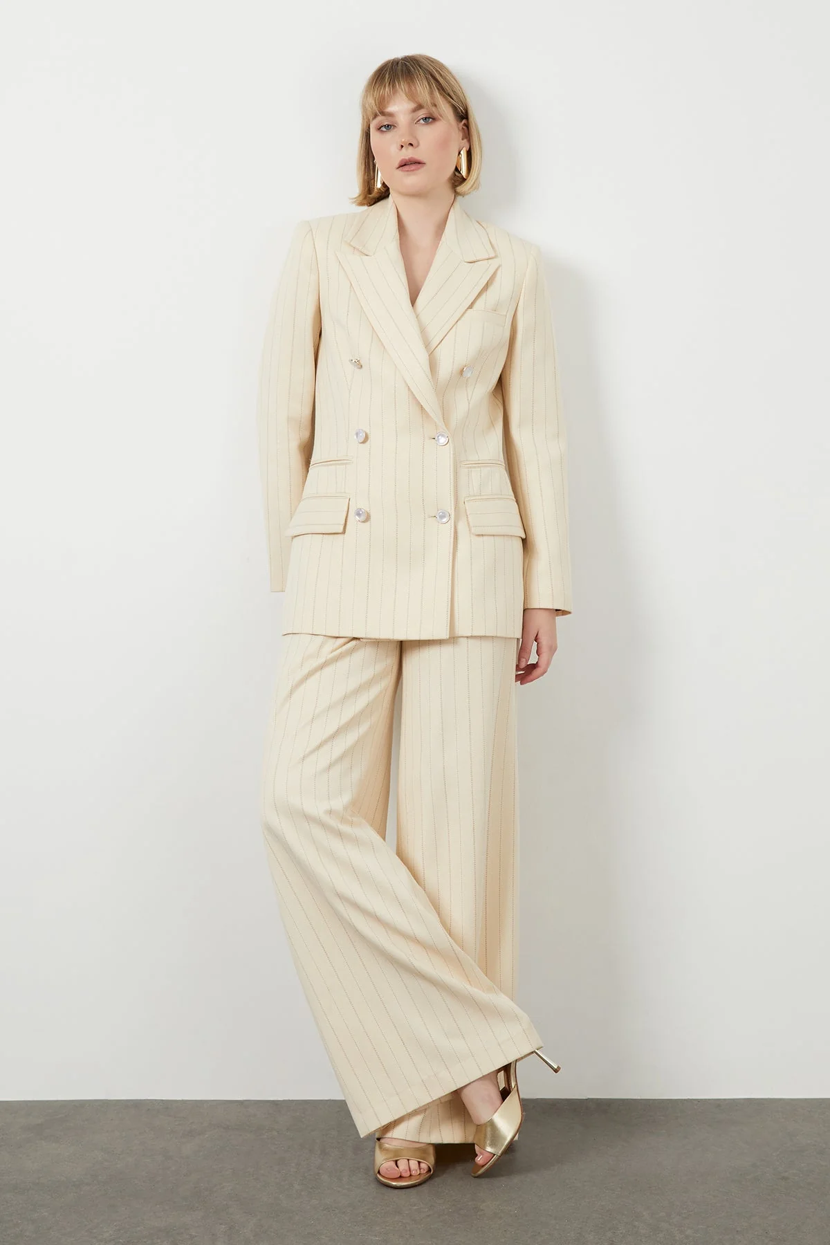 Striped Pearl-Button Jacket - Image 3
