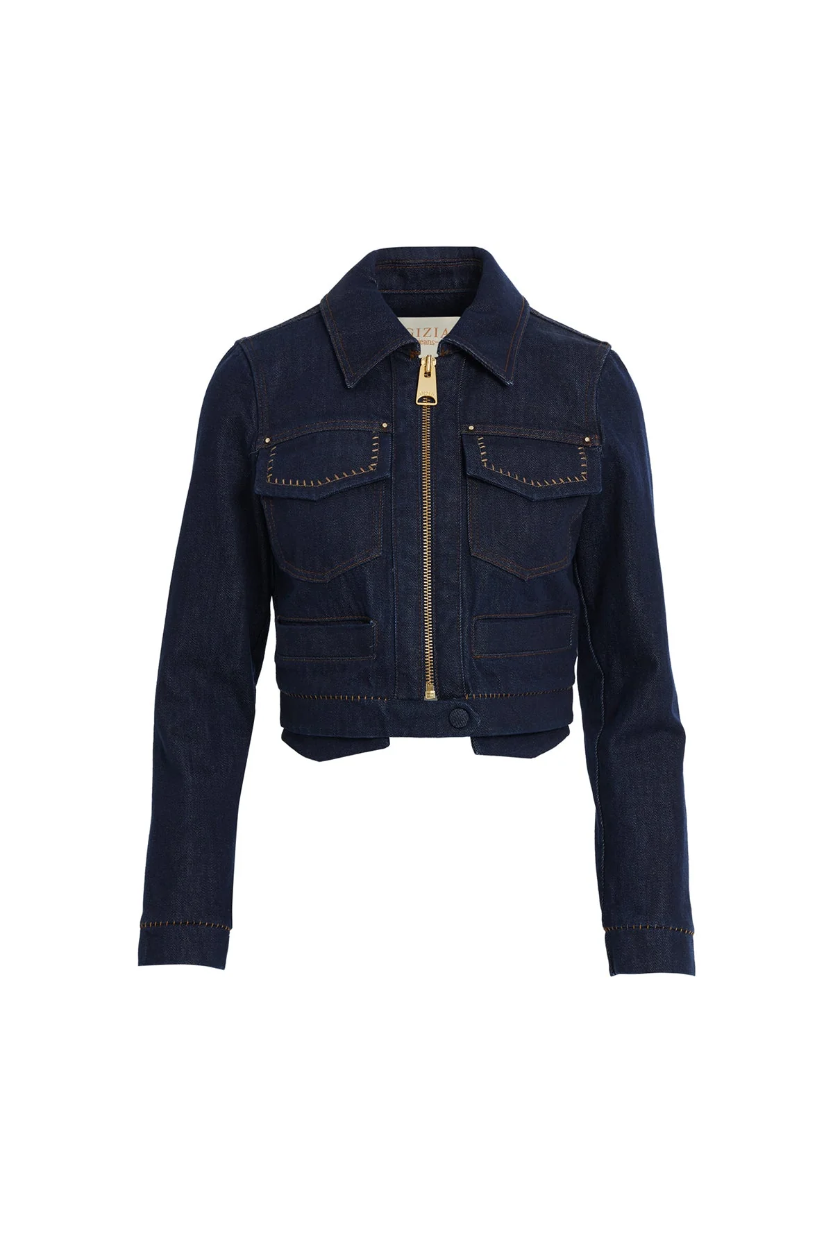 Stud-Detail Cropped Denim Jacket - Image 5