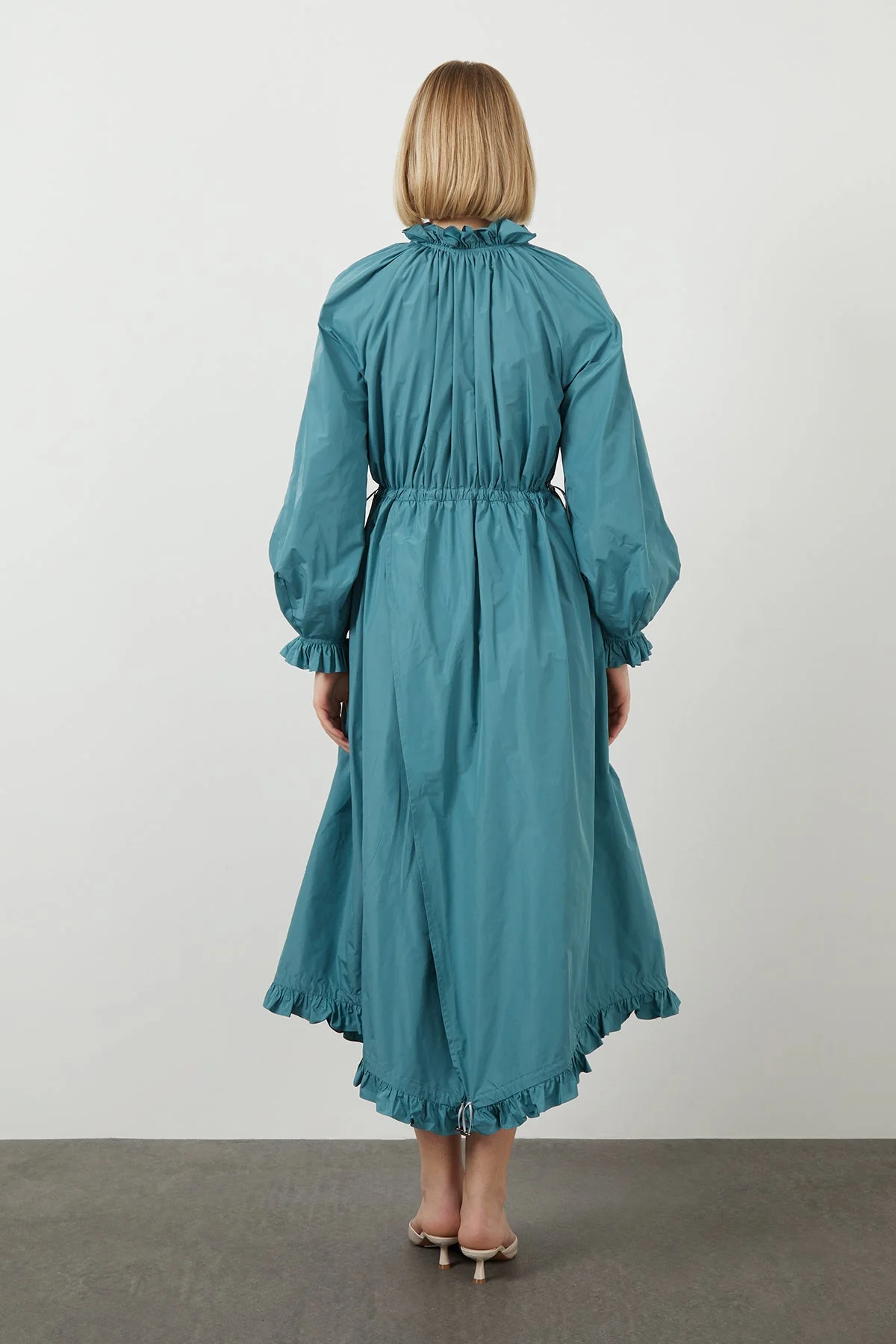 Turquoise Maxi Ruffle Dress - Image 5