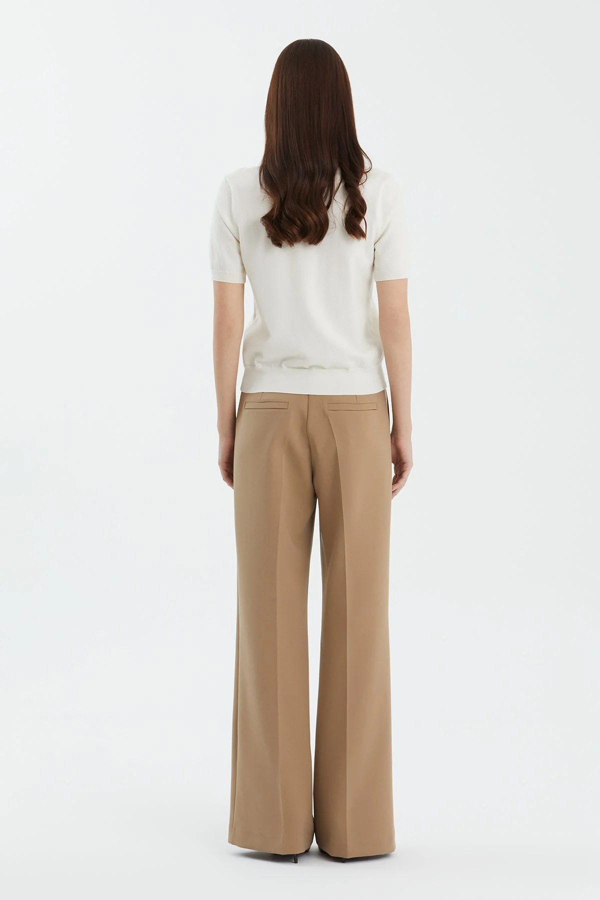 White 100% Wool Polo Neck Knit - Image 4
