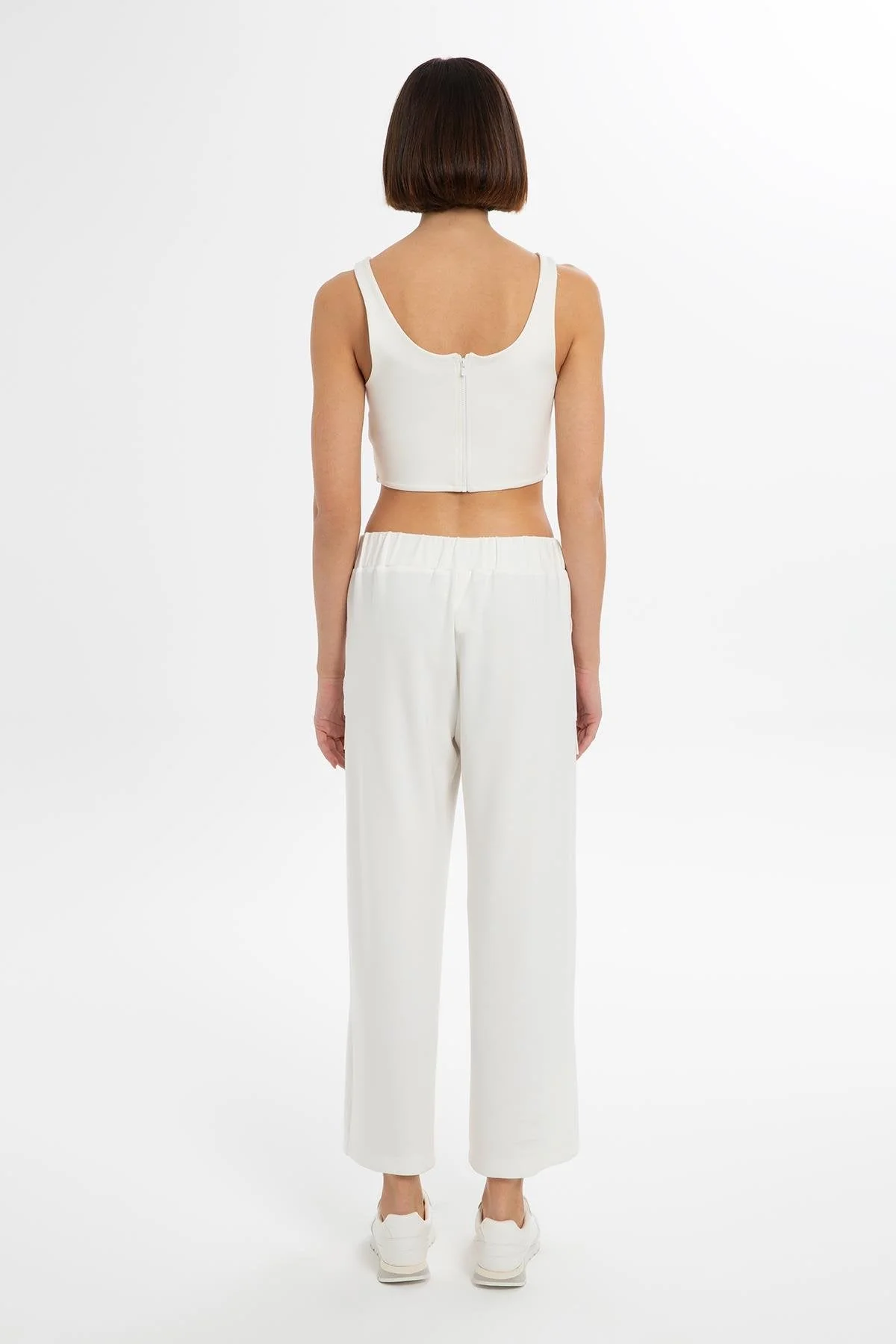 White Ankle-Length Sweatpants - Image 3