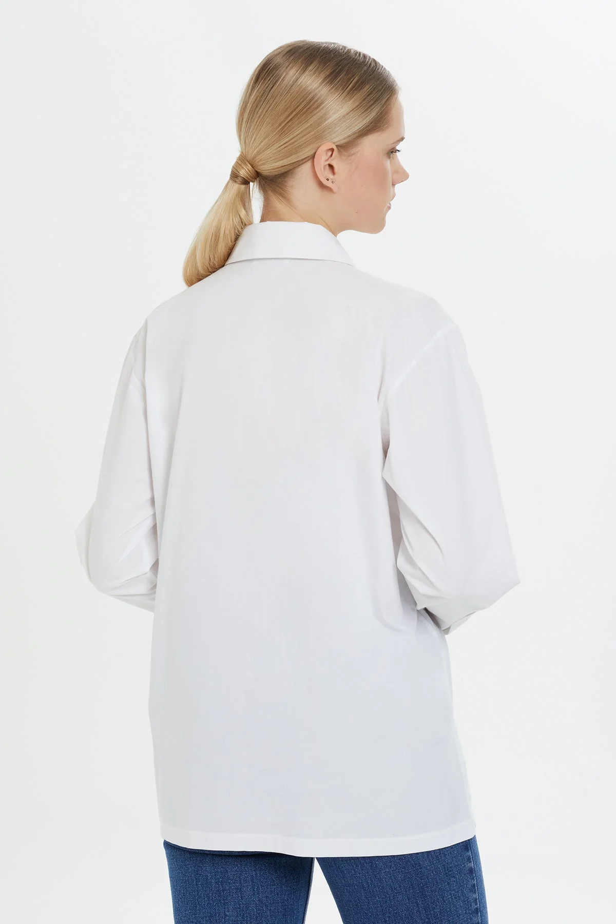 White Beaded Cotton Shirt - Image 4