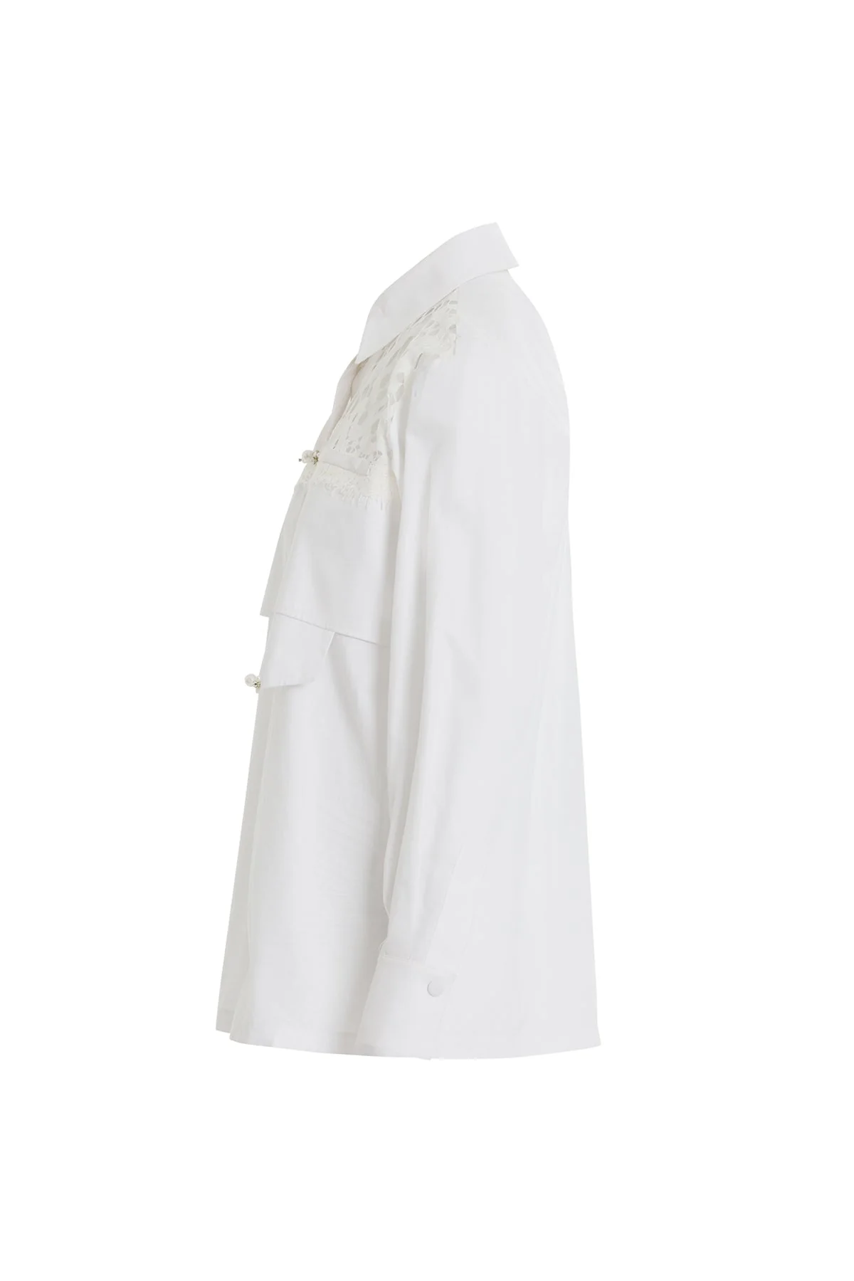 White Beaded Cotton Shirt - Image 6
