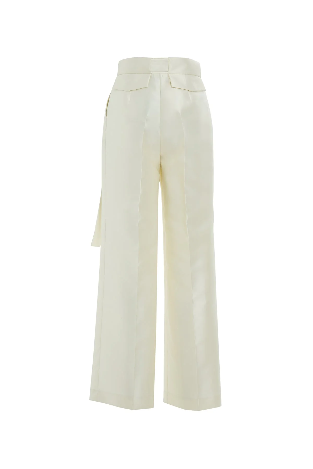 White Belted Wide-Leg Pants - Image 3