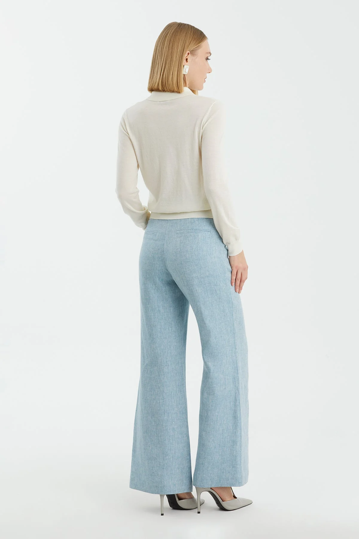 White Cashmere Polo Neck Knit - Image 3