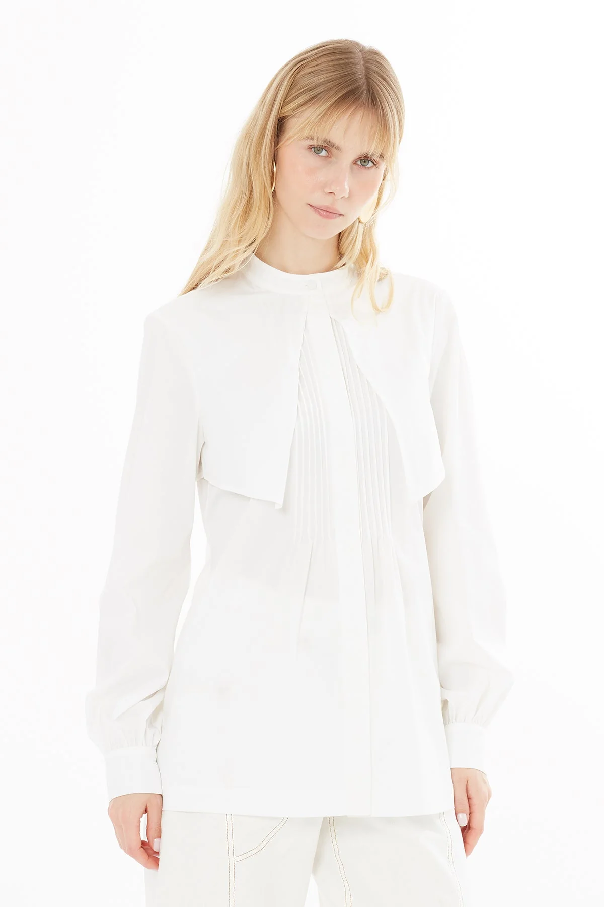White Collar-Detail Shirt - Image 2